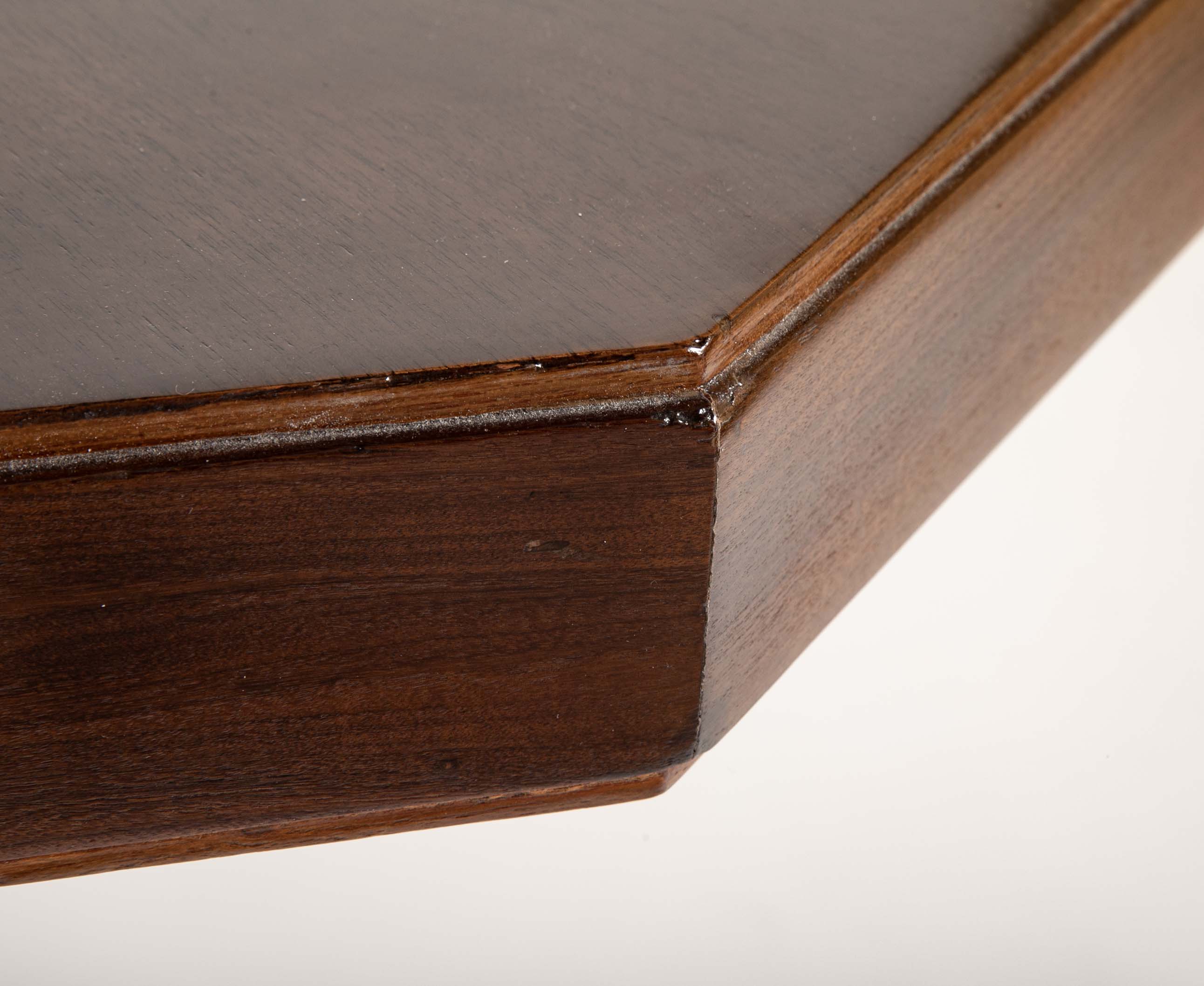 An Octagonal Walnut Table Produced by Fratelli Proserpio Italy