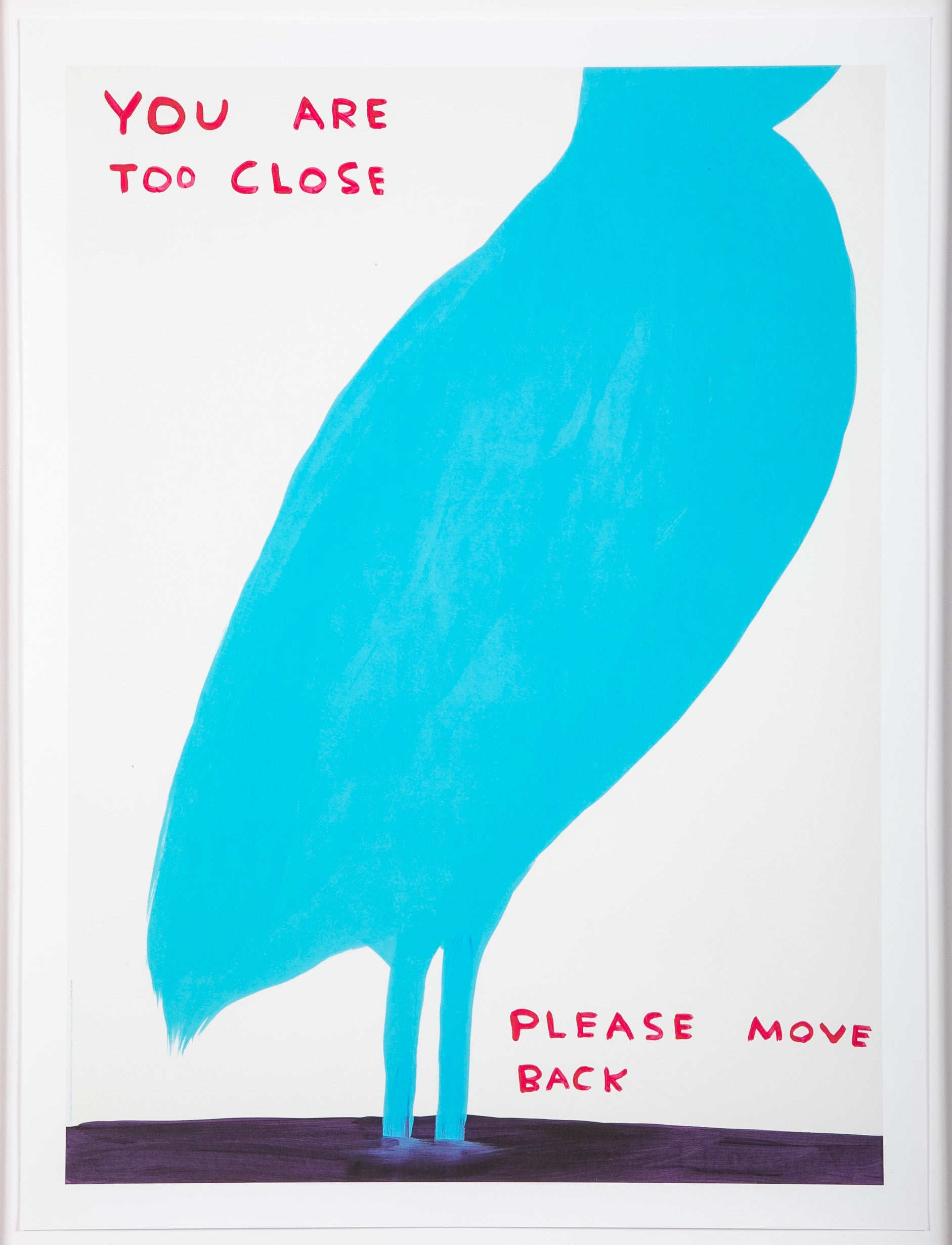 David Shrigley (b.1968) Print of Blue Bird "You Are Too Close"