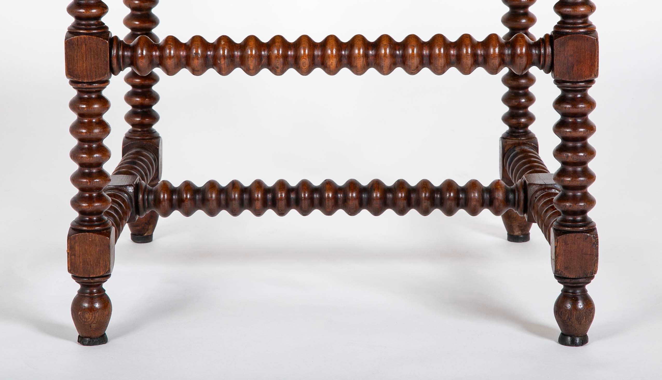 Pair of Turned Wood Arm Chairs In The Manner of Charles Dudouyt