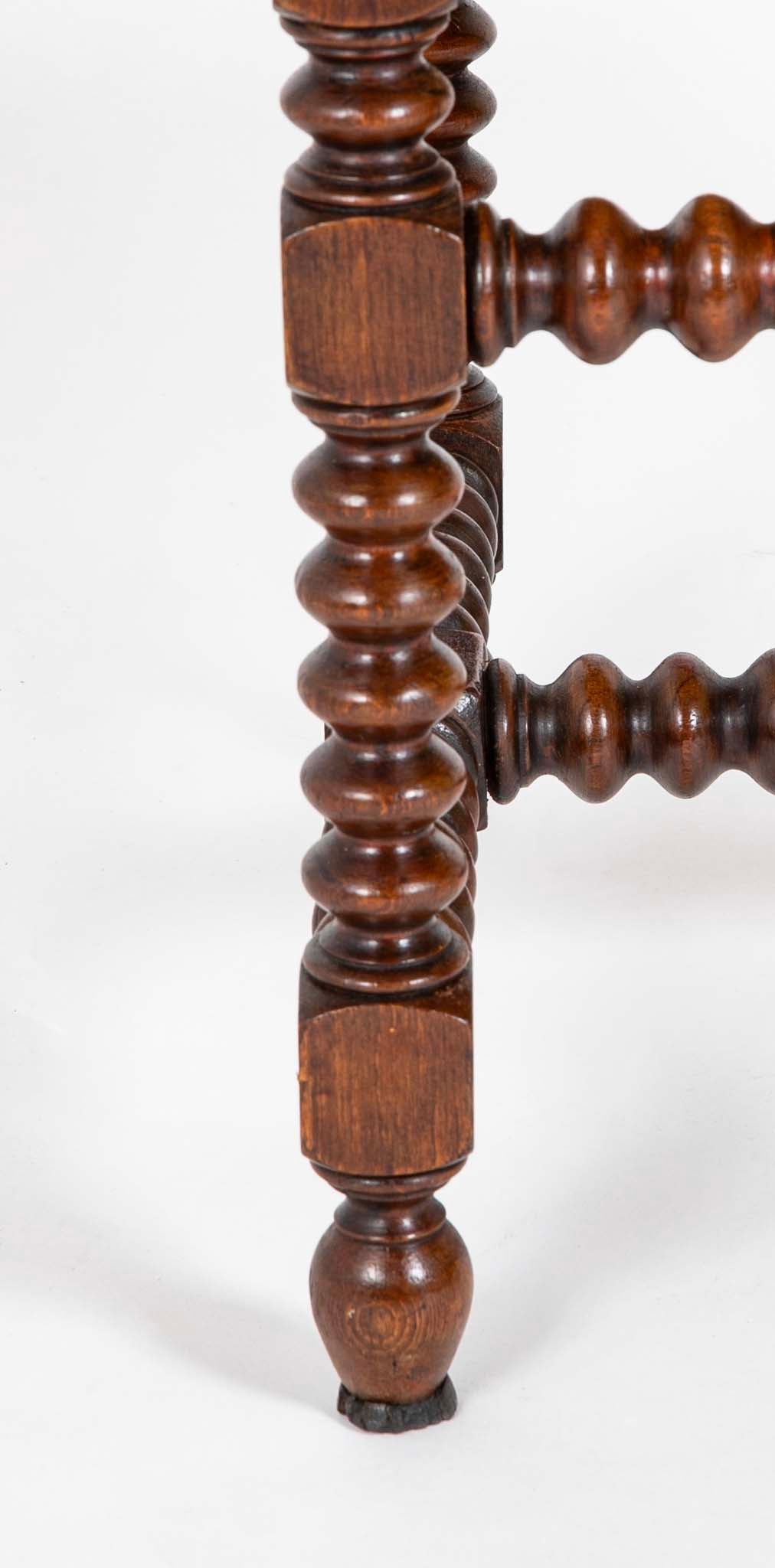 Pair of Turned Wood Arm Chairs In The Manner of Charles Dudouyt