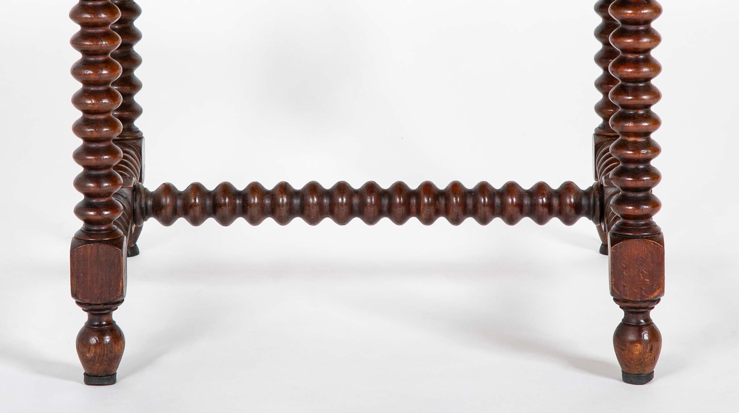 Pair of Turned Wood Arm Chairs In The Manner of Charles Dudouyt