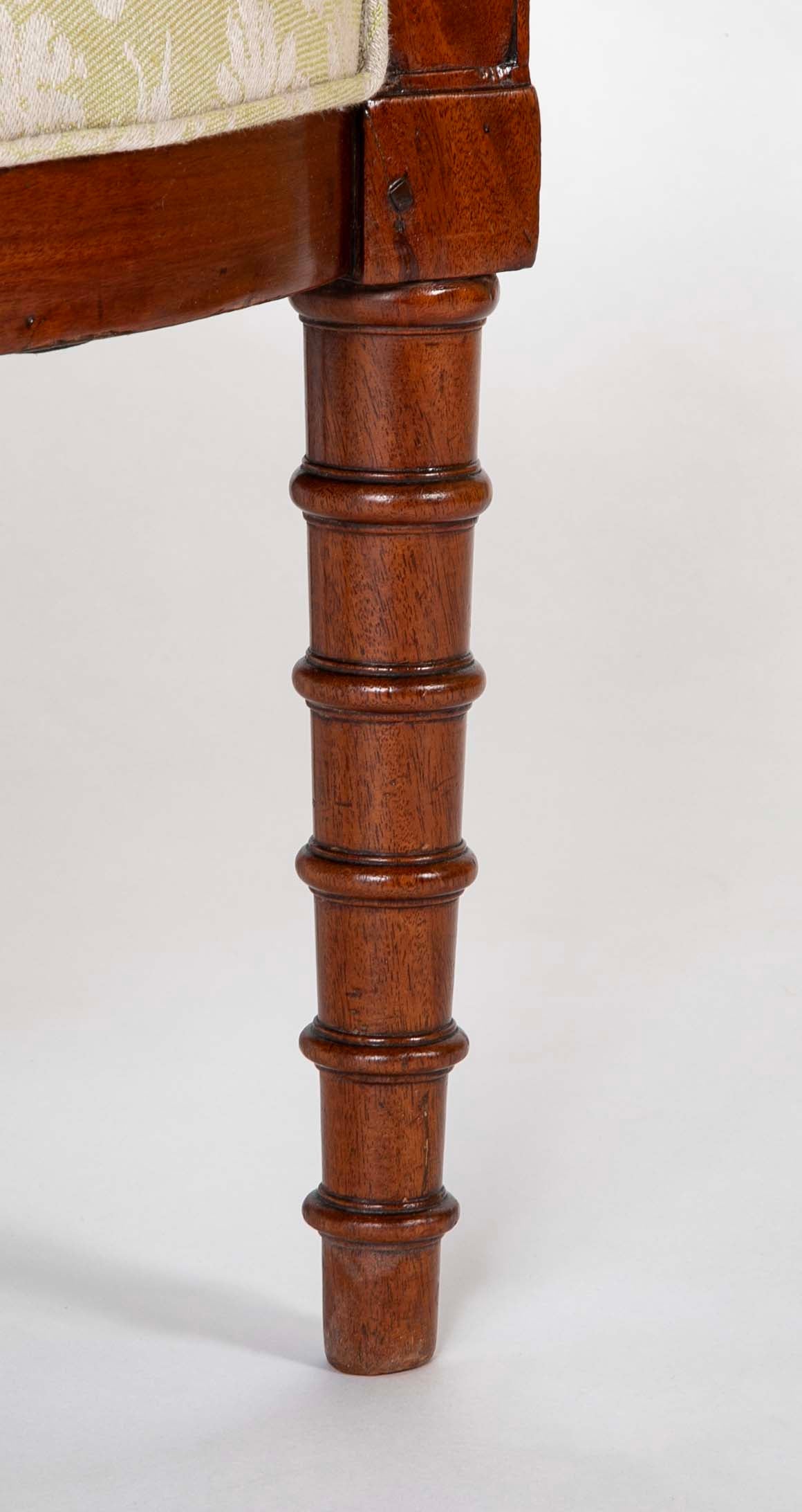 Pair of French Mahogany Frame Armchairs Attributed to Jean-Baptiste Demay