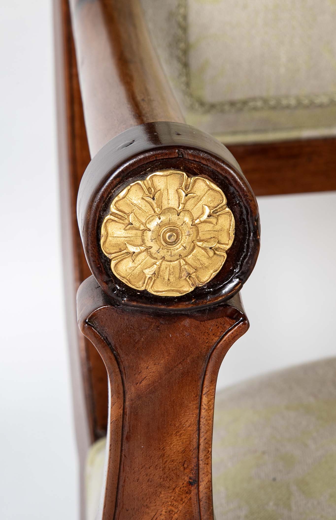 Pair of French Mahogany Frame Armchairs Attributed to Jean-Baptiste Demay