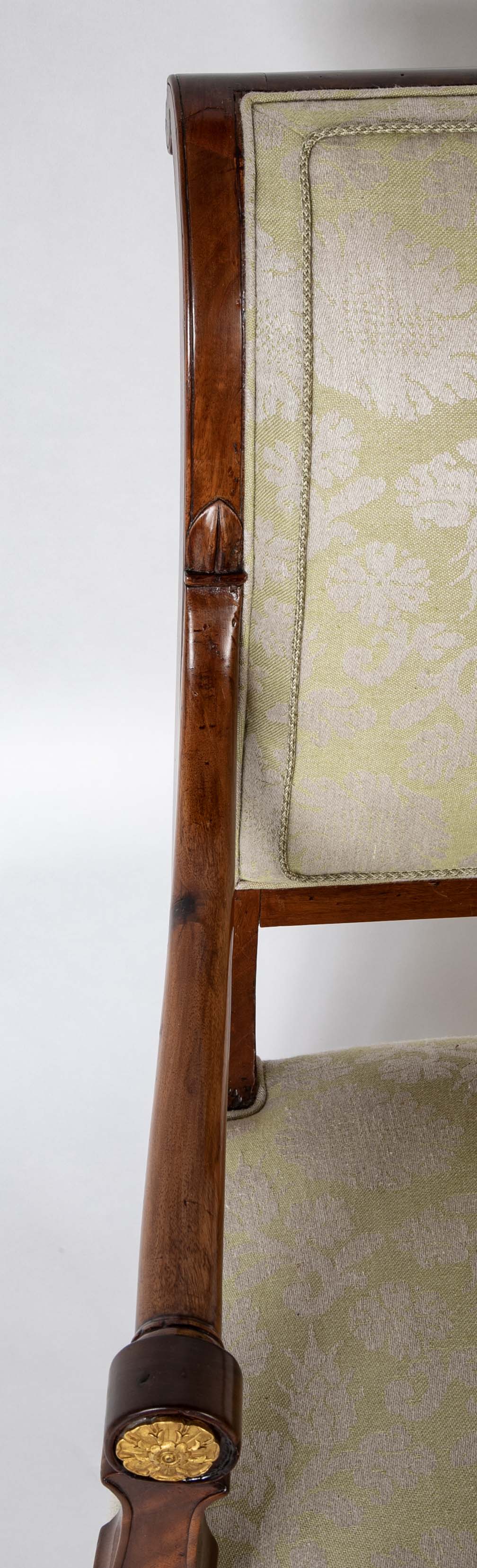 Pair of French Mahogany Frame Armchairs Attributed to Jean-Baptiste Demay