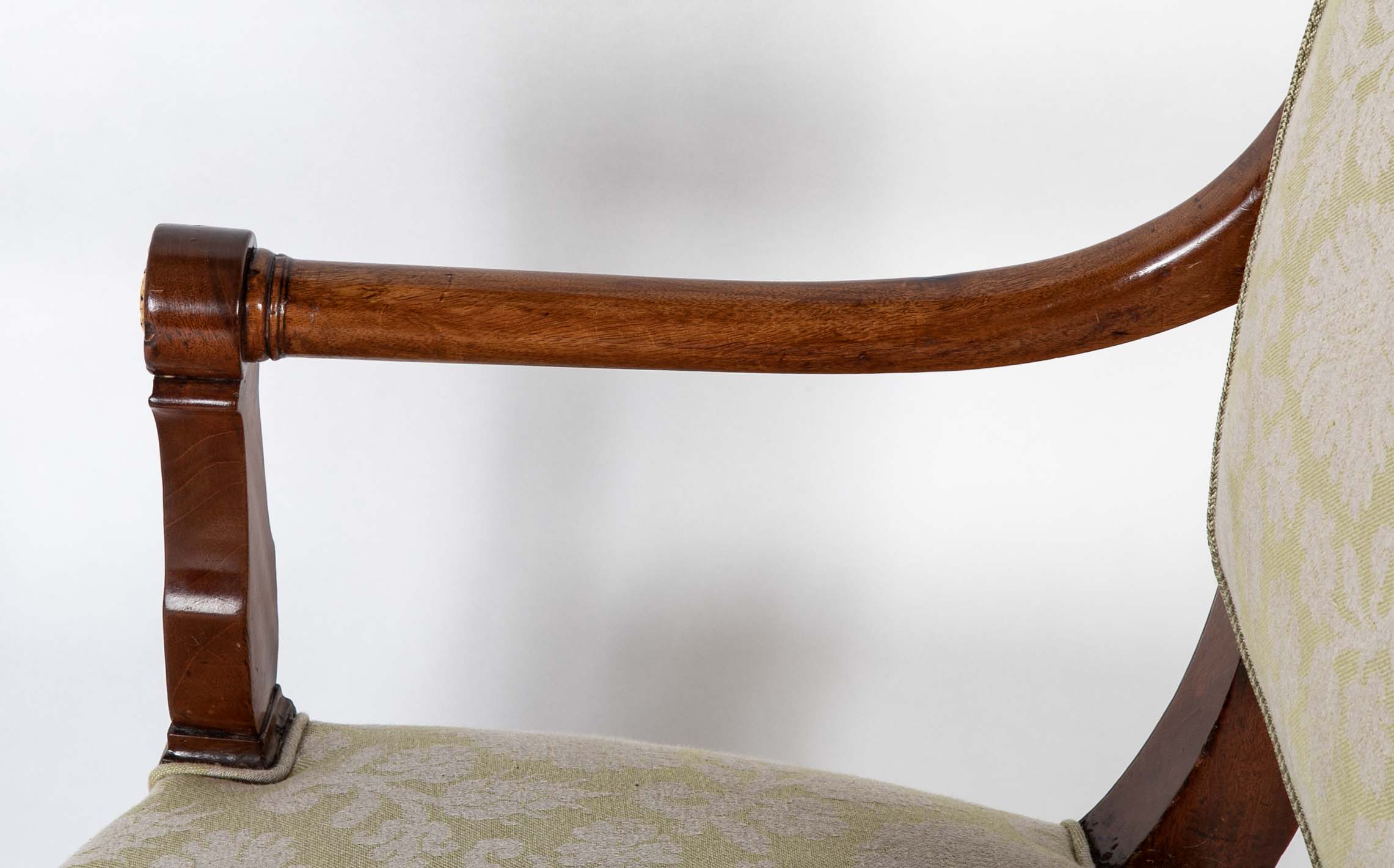 Pair of French Mahogany Frame Armchairs Attributed to Jean-Baptiste Demay