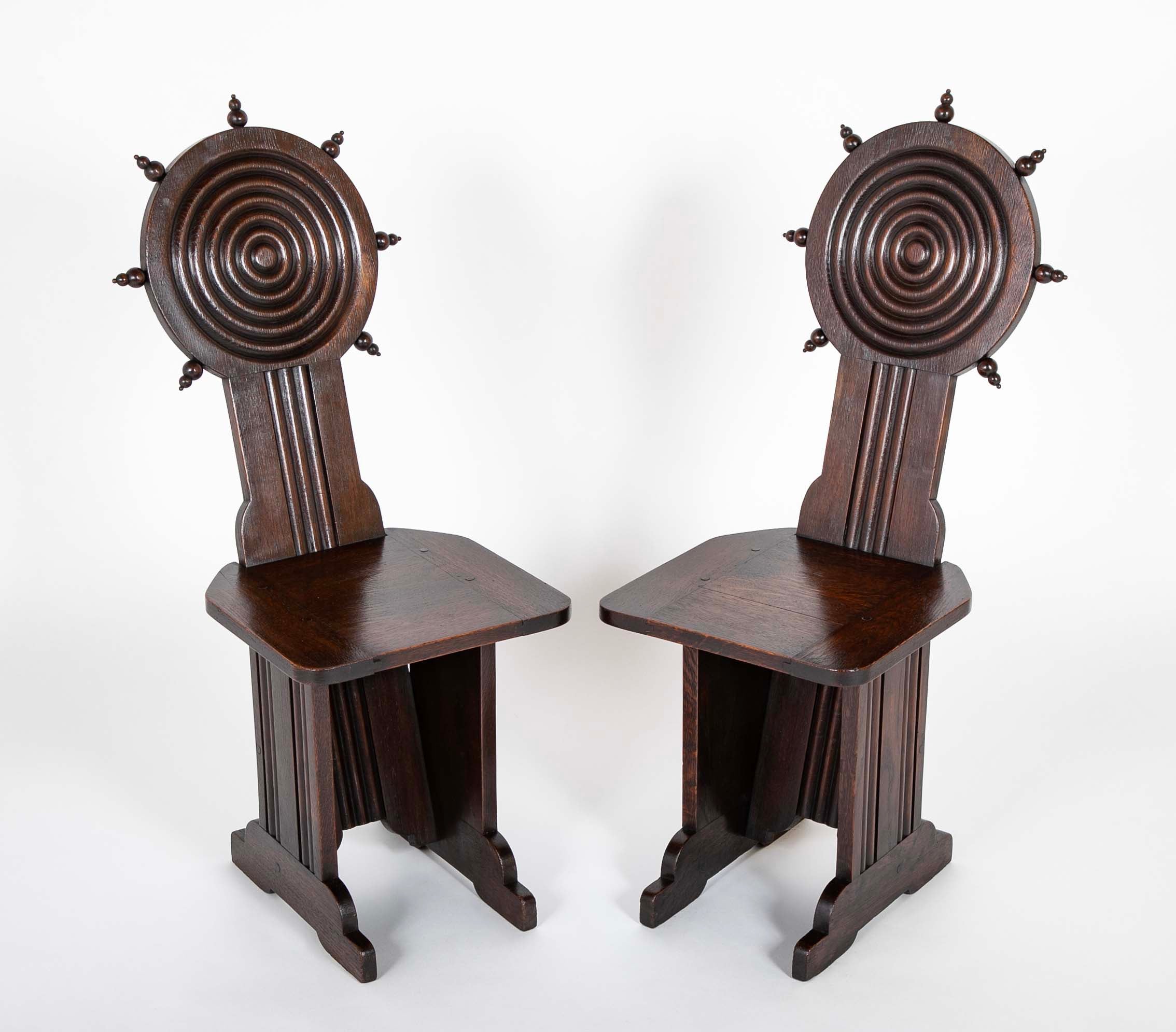 Pair of Early 20th Century Side Chairs by Charles Dudouyt for L'Abeillee