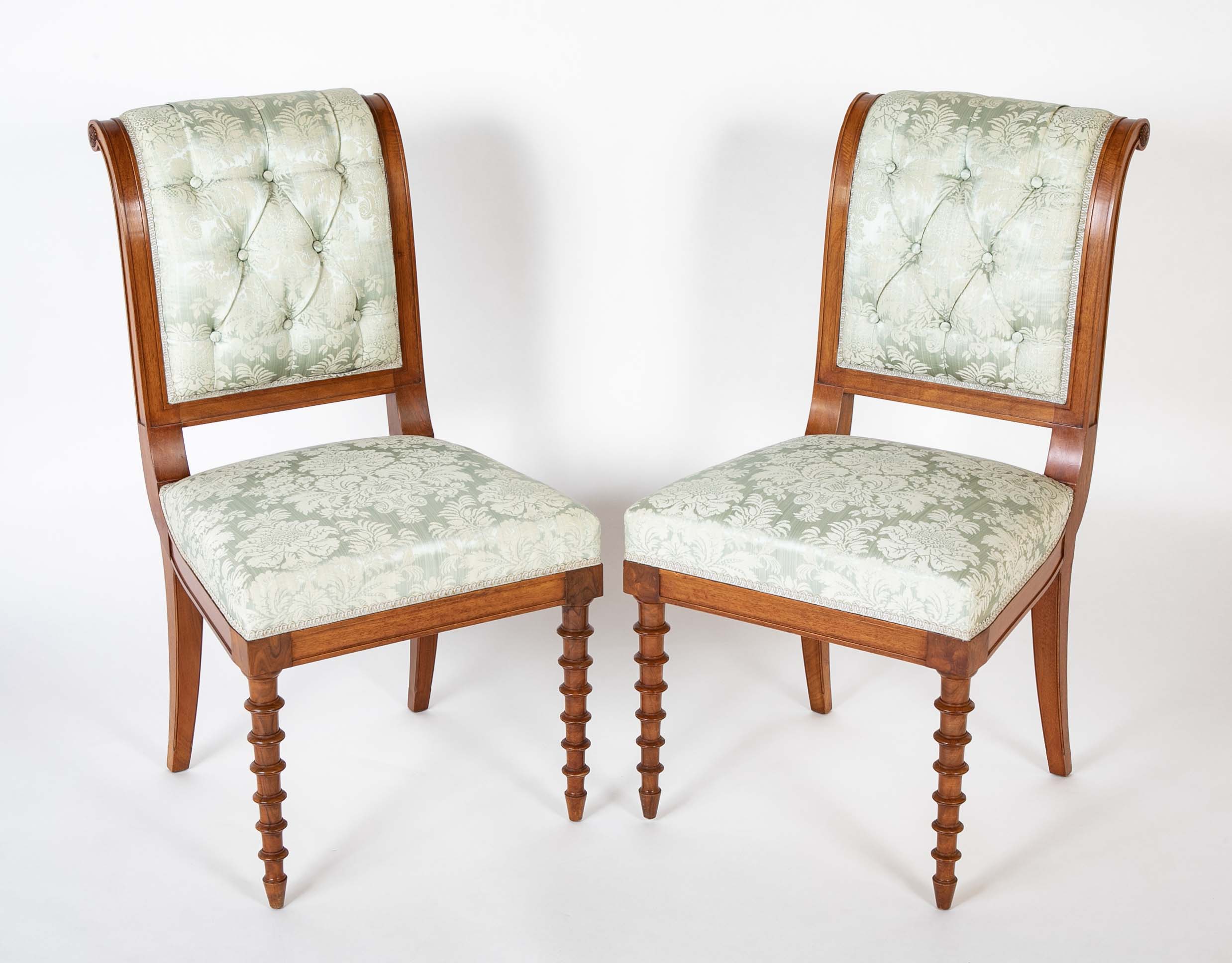 Pair of French Louis Philippe Mahogany Side Chairs