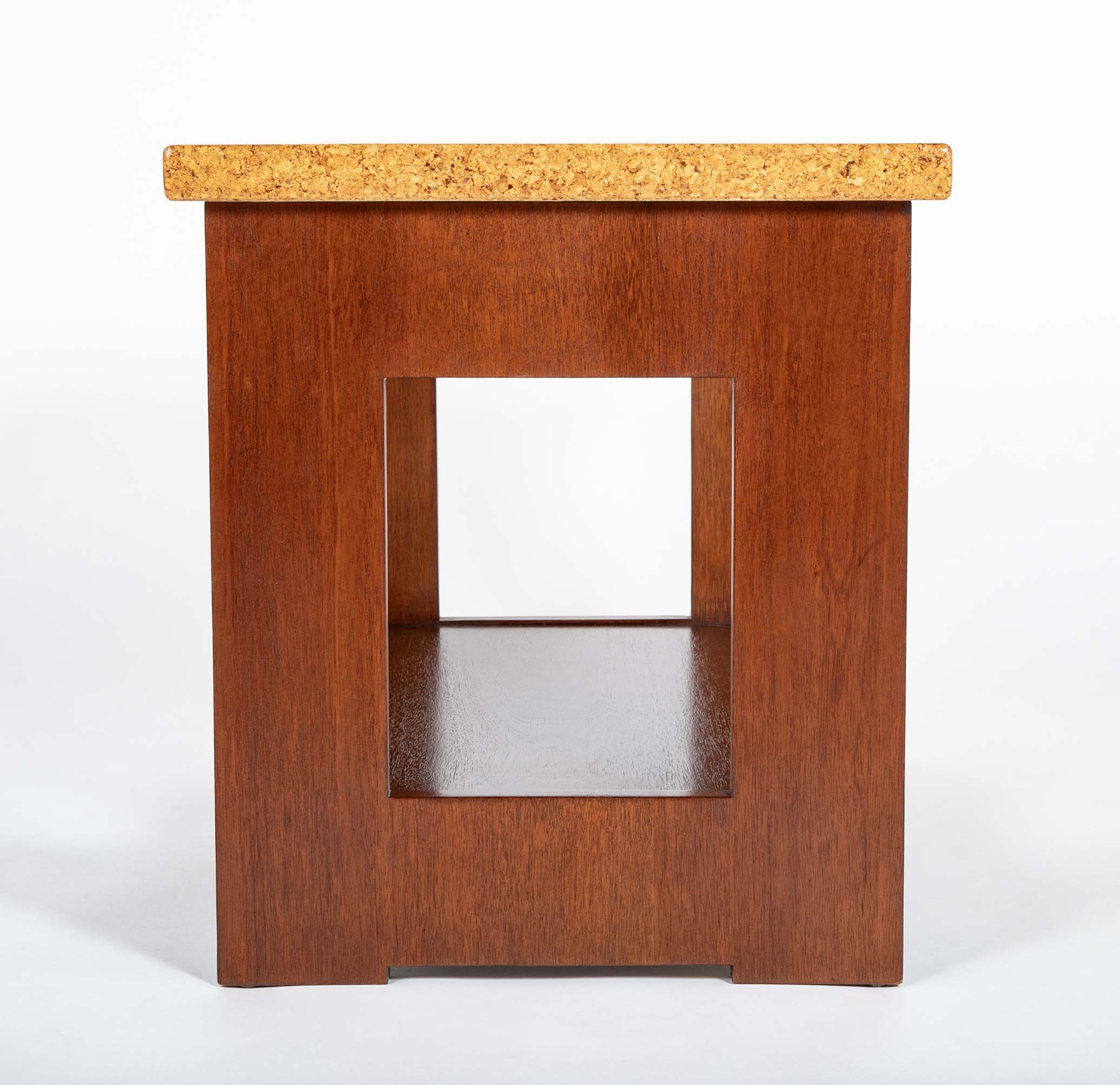 Pair of Mid-Century Cork Clad Top Side Tables by Paul Frankl