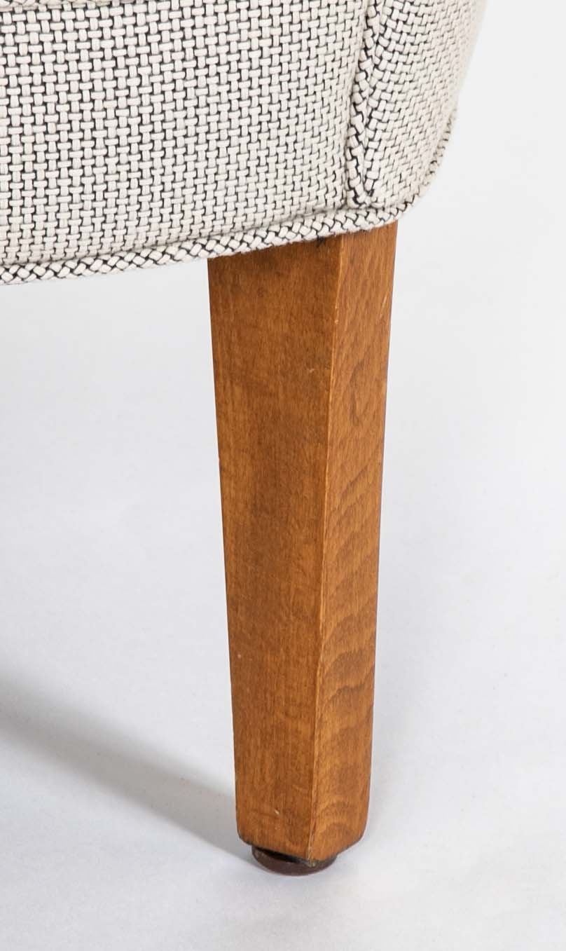 Pair of Mid-Century Danish Upholstered Loveseats on Stained Beech Legs