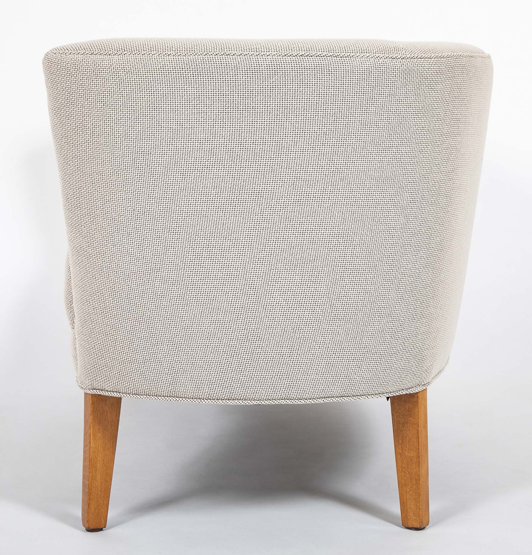 Pair of Mid-Century Danish Upholstered Loveseats on Stained Beech Legs