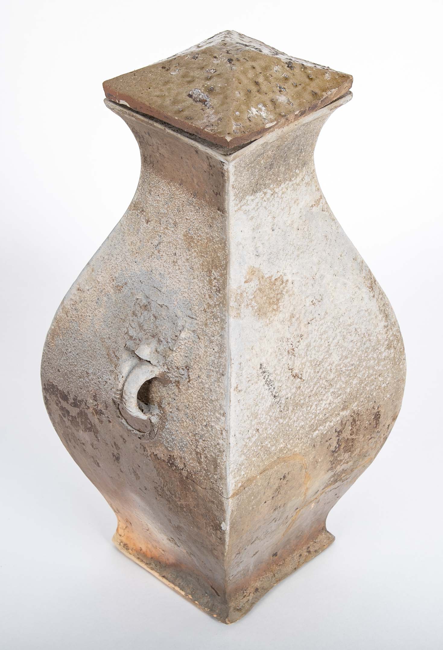 A Rare Matched Pair of Matching Greyware Chinese Fanghu Jars