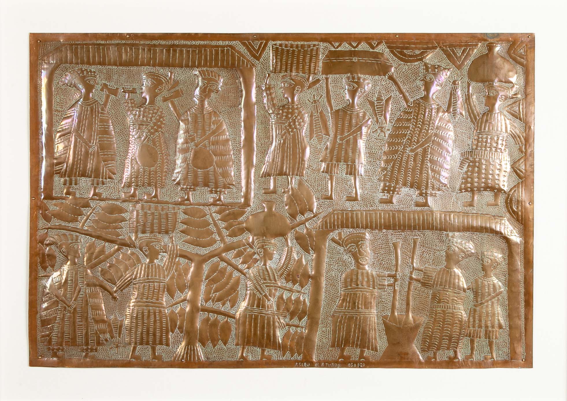 Repousse Copper "Osogbo Panel" by Nigerian Artist Asiru Olatunde