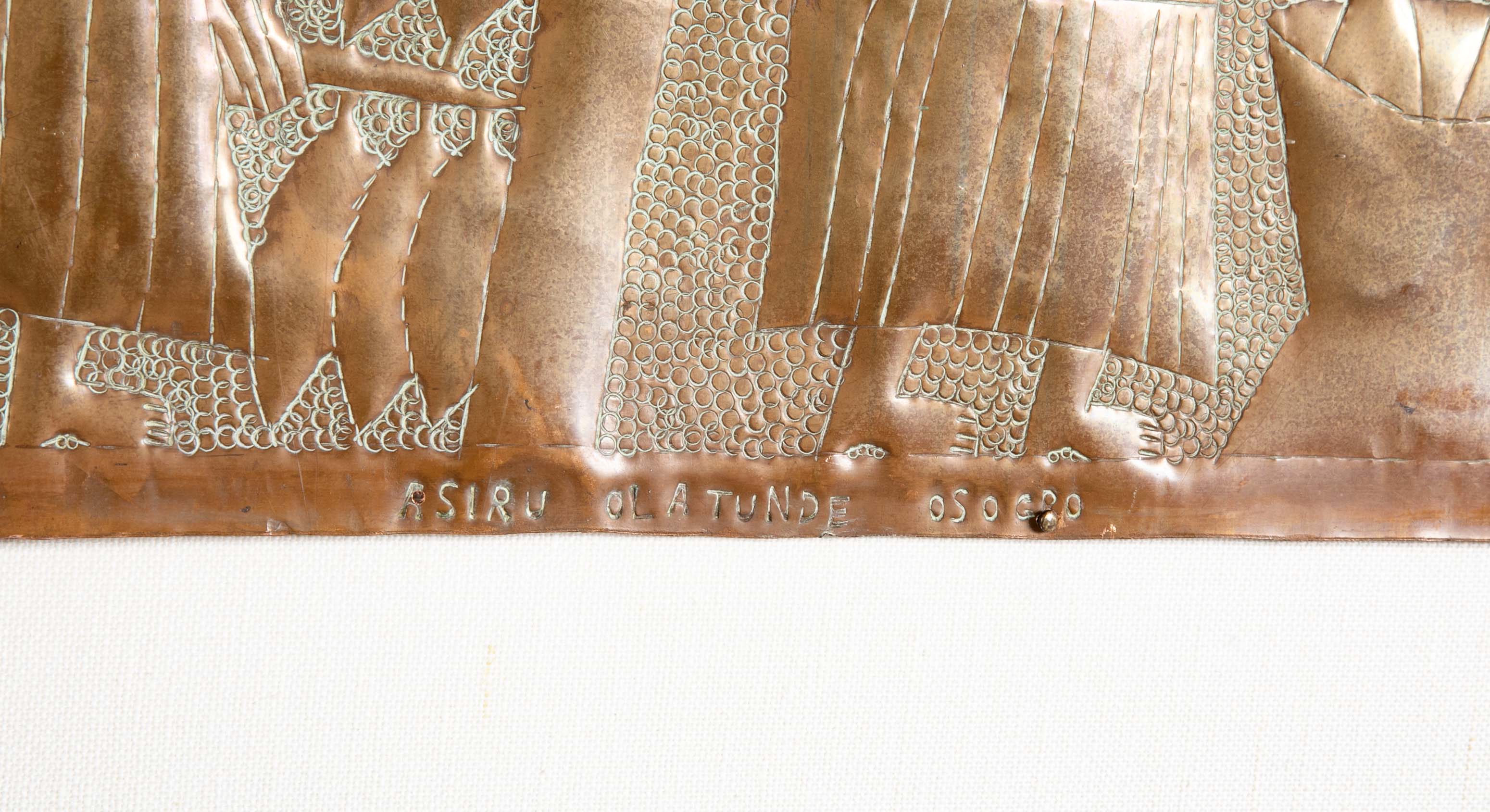 Repousse Copper "Osogbo Panel" by Nigerian Artist Asiru Olatunde