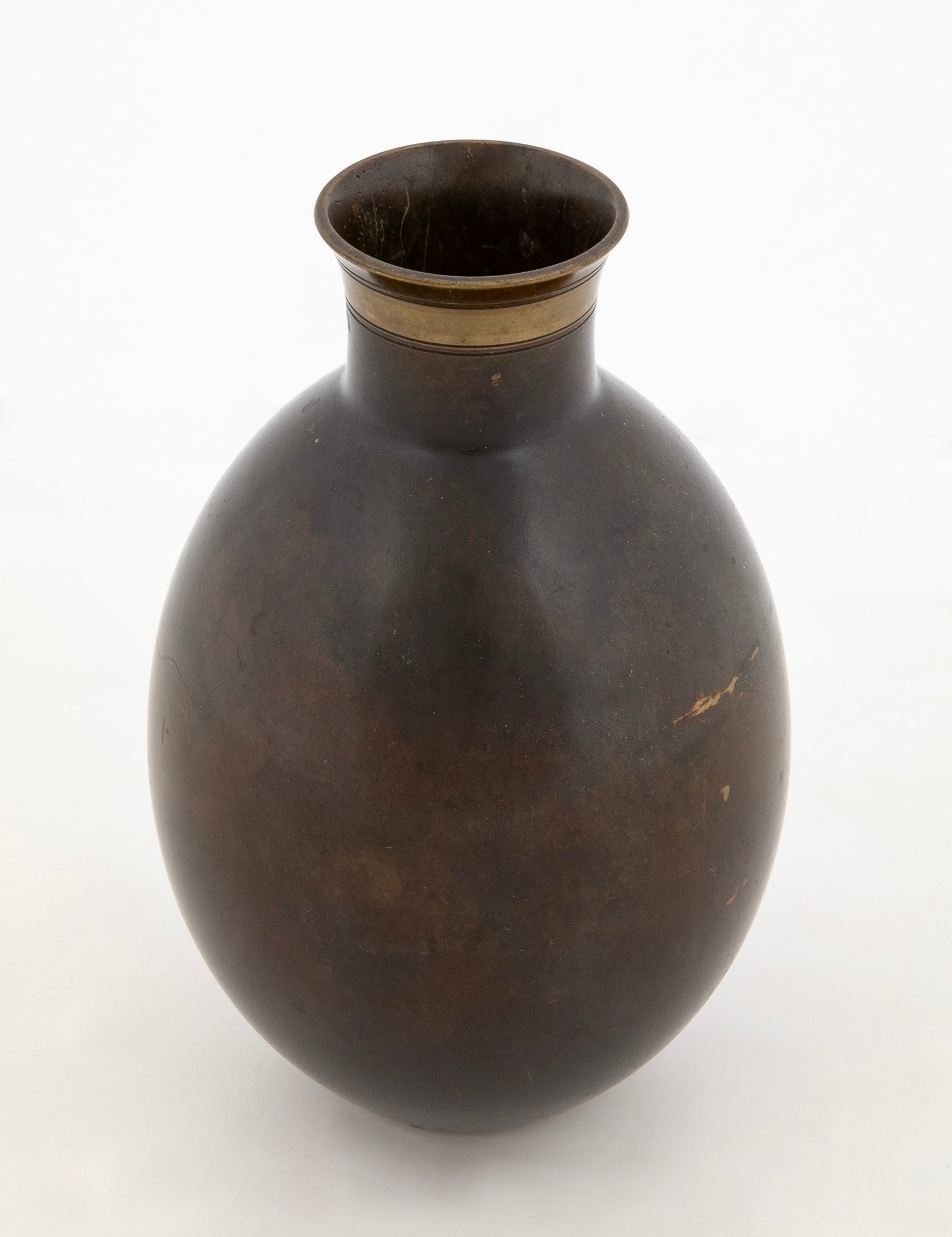 SOLD 3/15/25 Just Andersen Patinated Bronze Ovoid Vase - Design B2056
