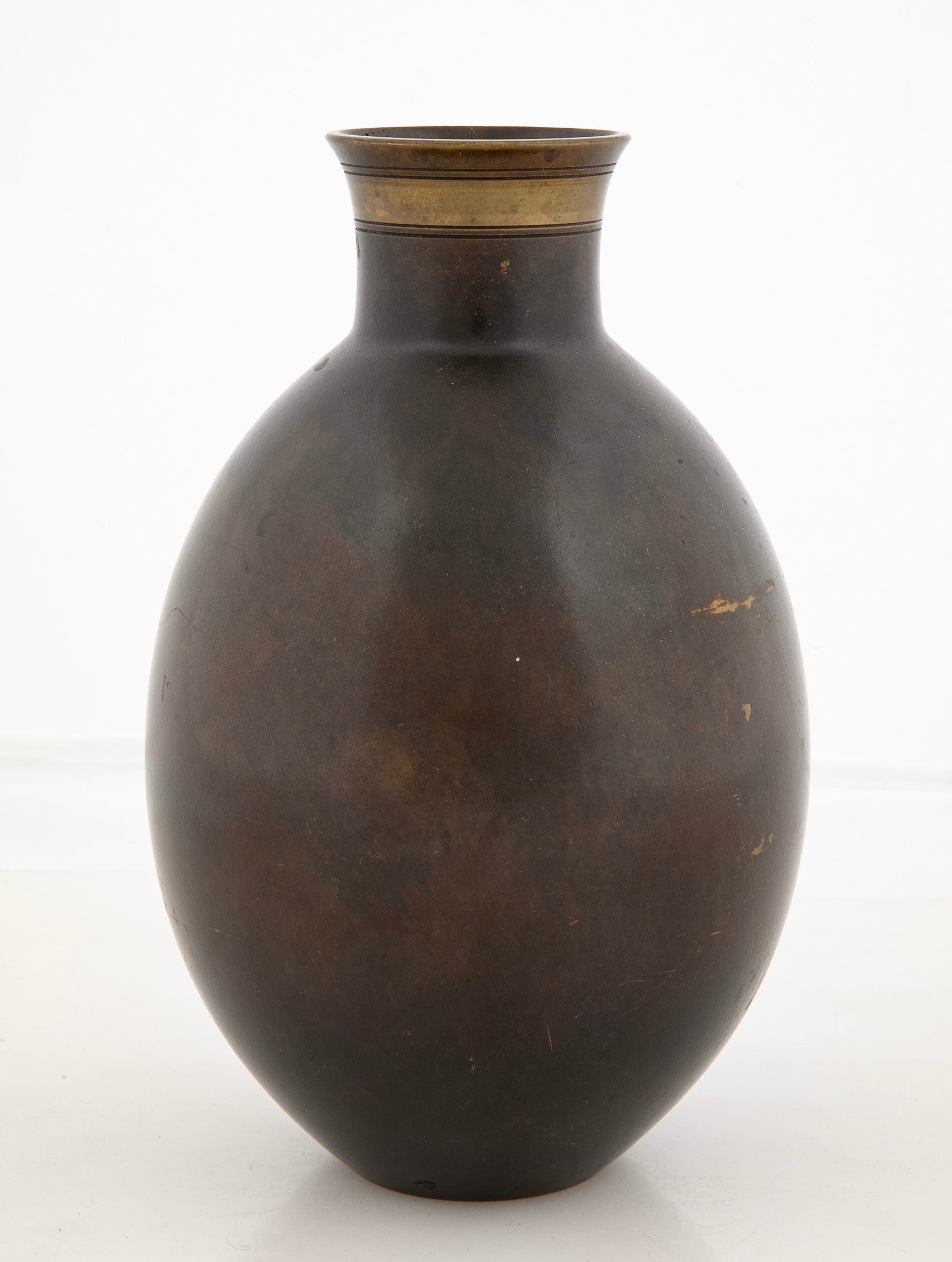 SOLD 3/15/25 Just Andersen Patinated Bronze Ovoid Vase - Design B2056