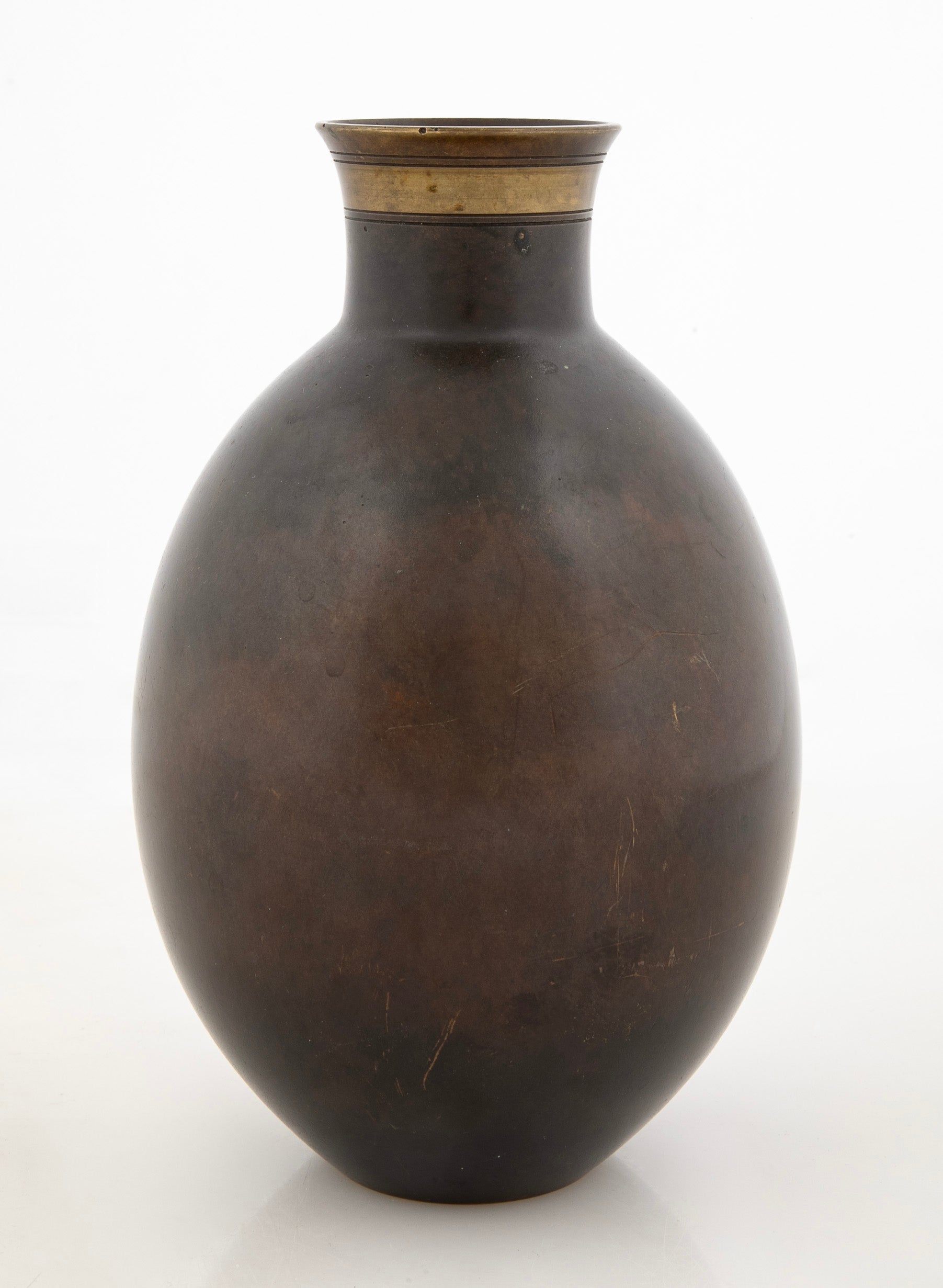 SOLD 3/15/25 Just Andersen Patinated Bronze Ovoid Vase - Design B2056