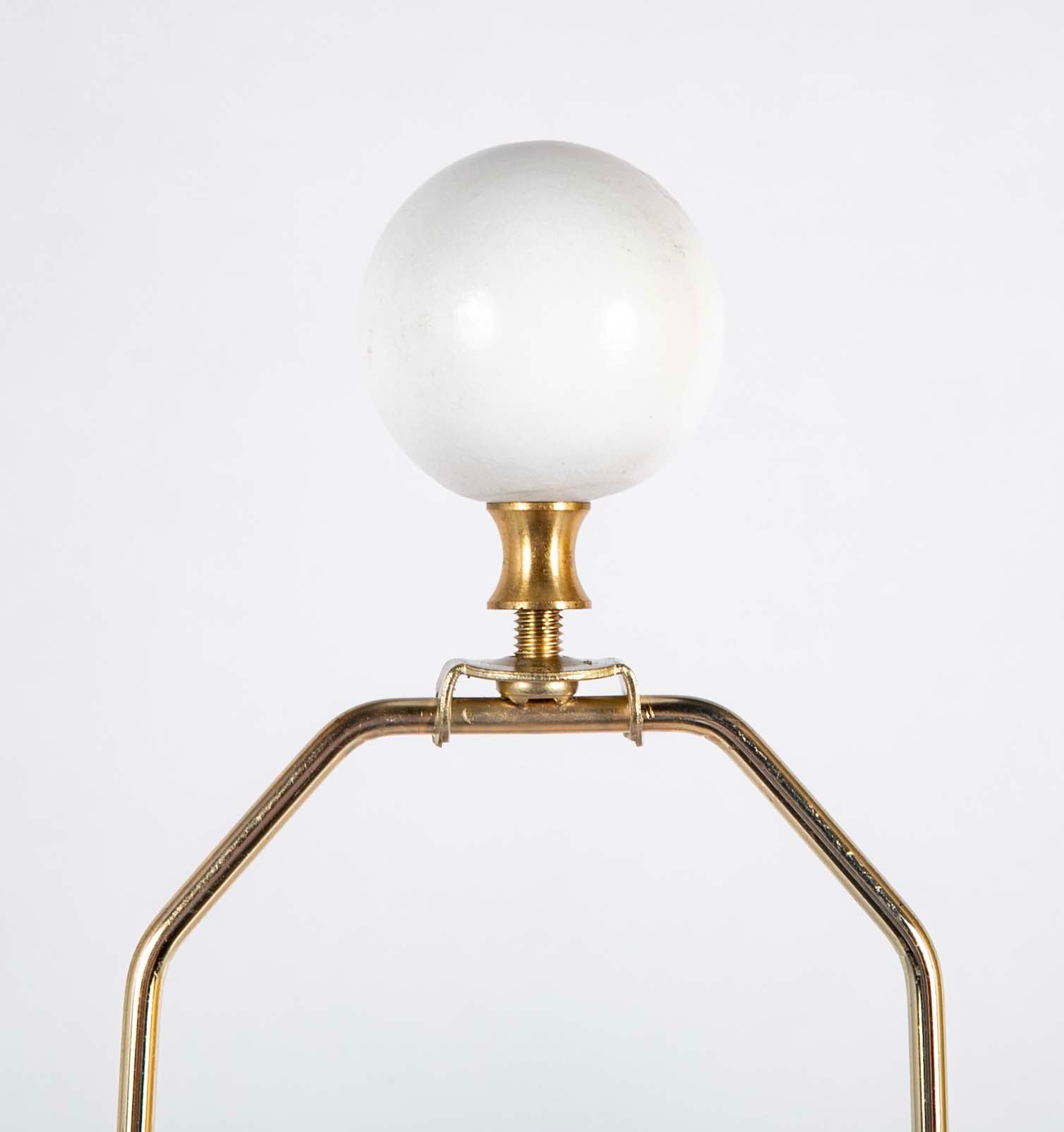 Large Variegated Pink Glazed Ceramic Lamp