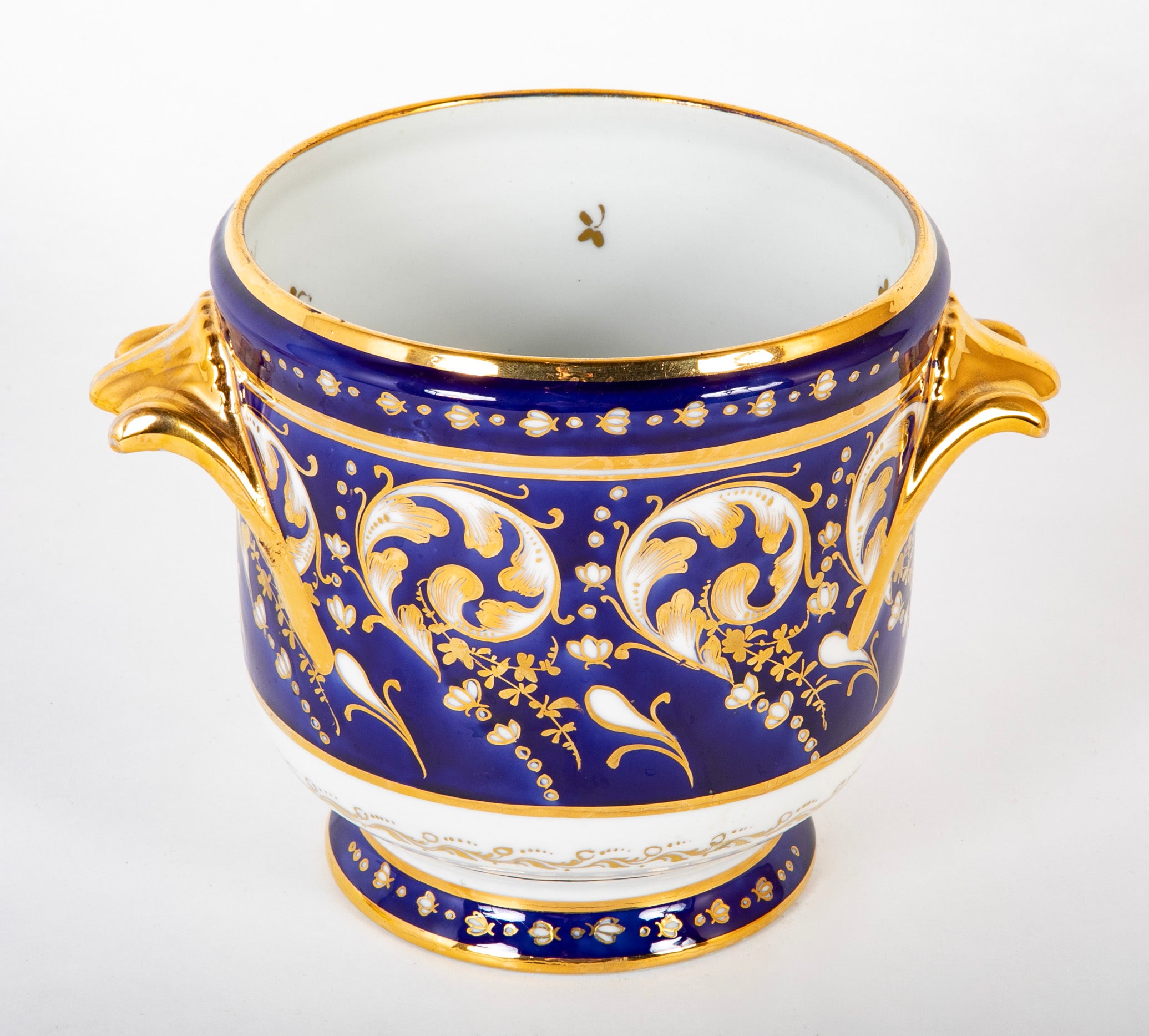 A Cobalt Blue Porcelain Cachepot by Le Tallec