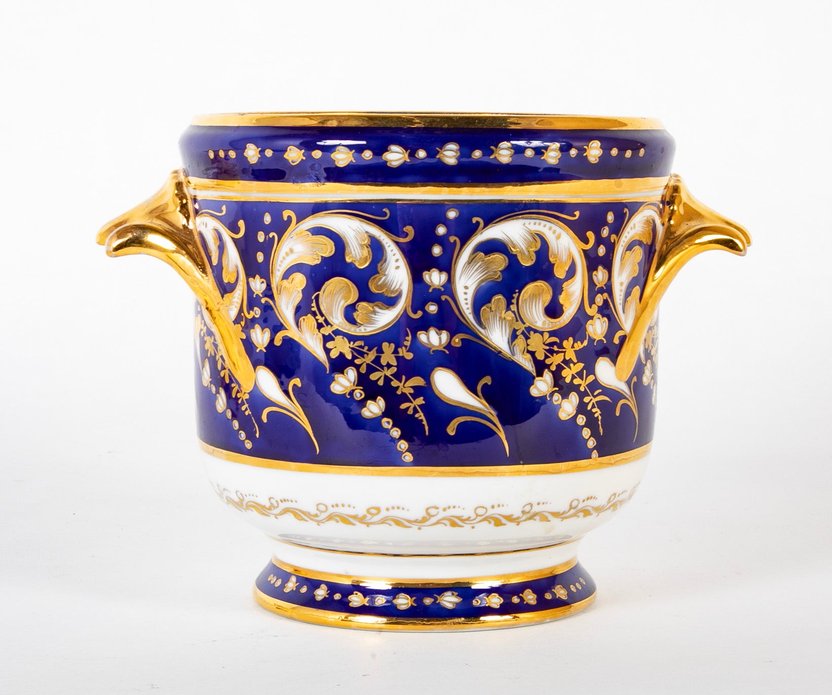 A Cobalt Blue Porcelain Cachepot by Le Tallec