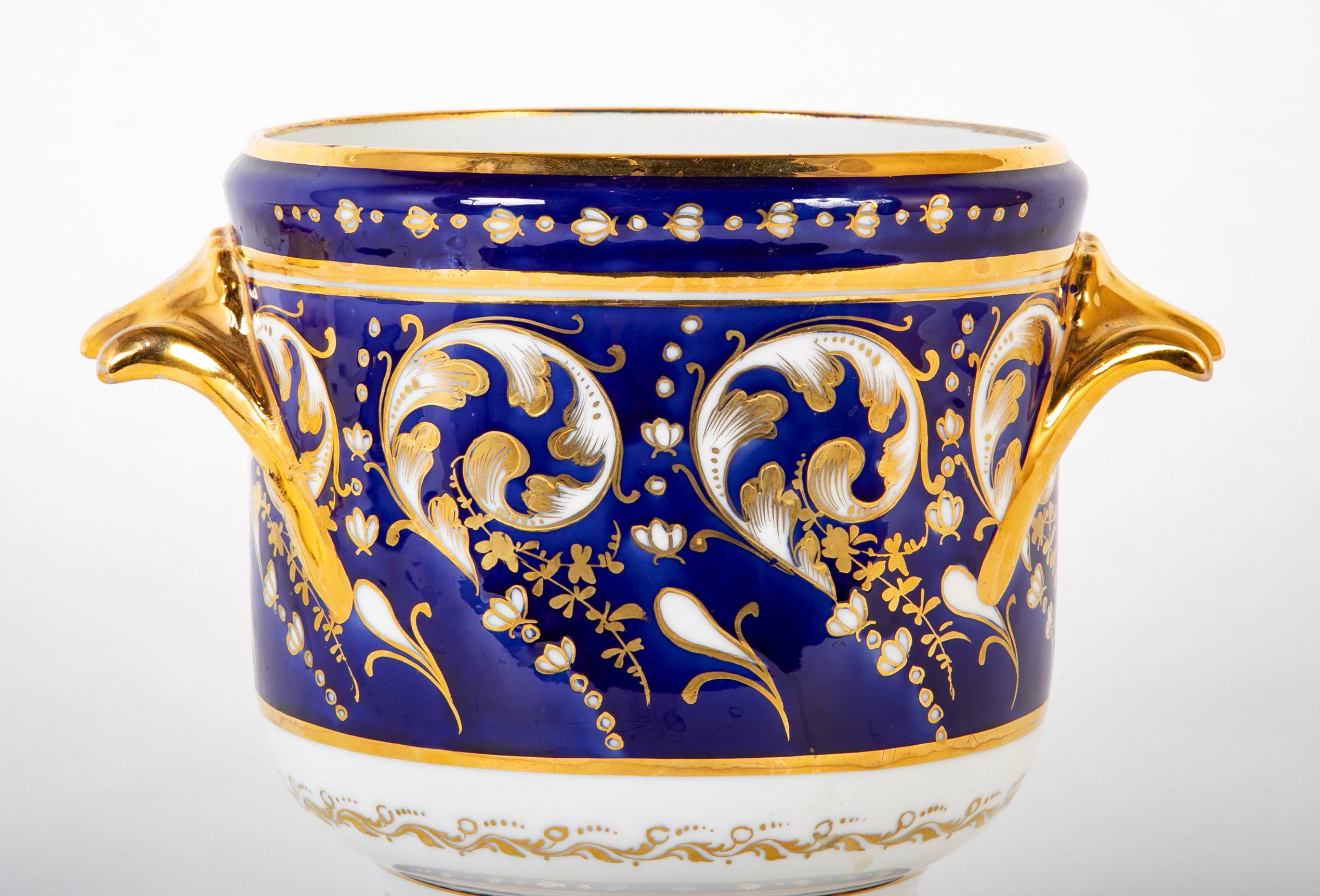 A Cobalt Blue Porcelain Cachepot by Le Tallec