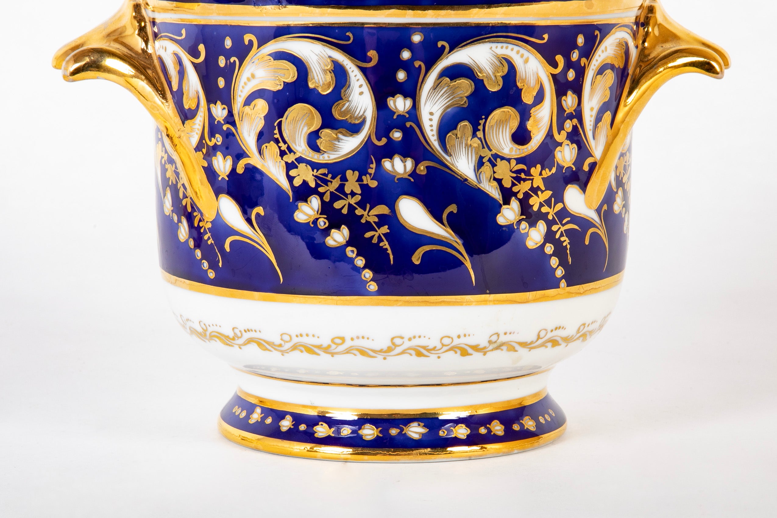 A Cobalt Blue Porcelain Cachepot by Le Tallec