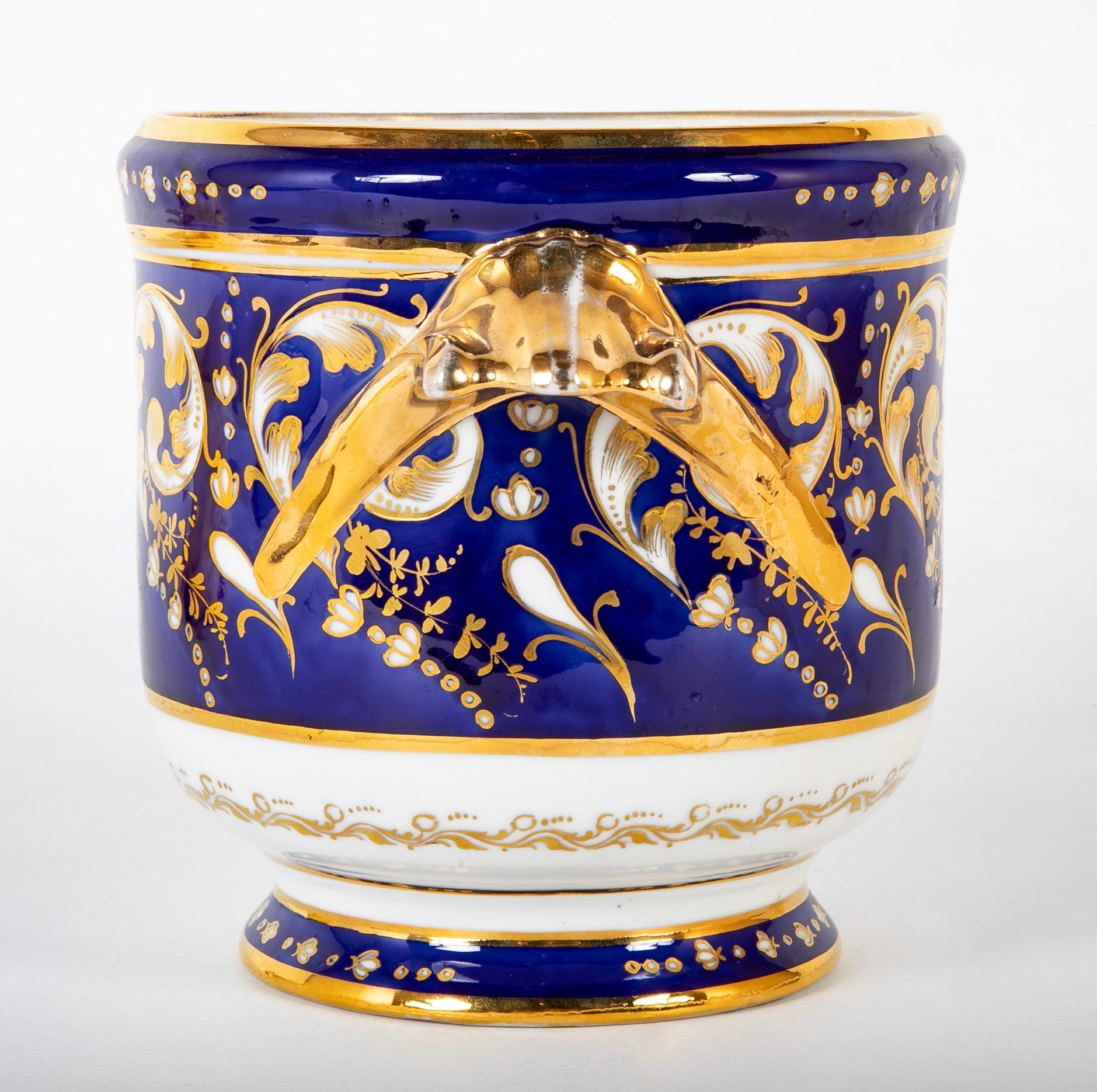 A Cobalt Blue Porcelain Cachepot by Le Tallec