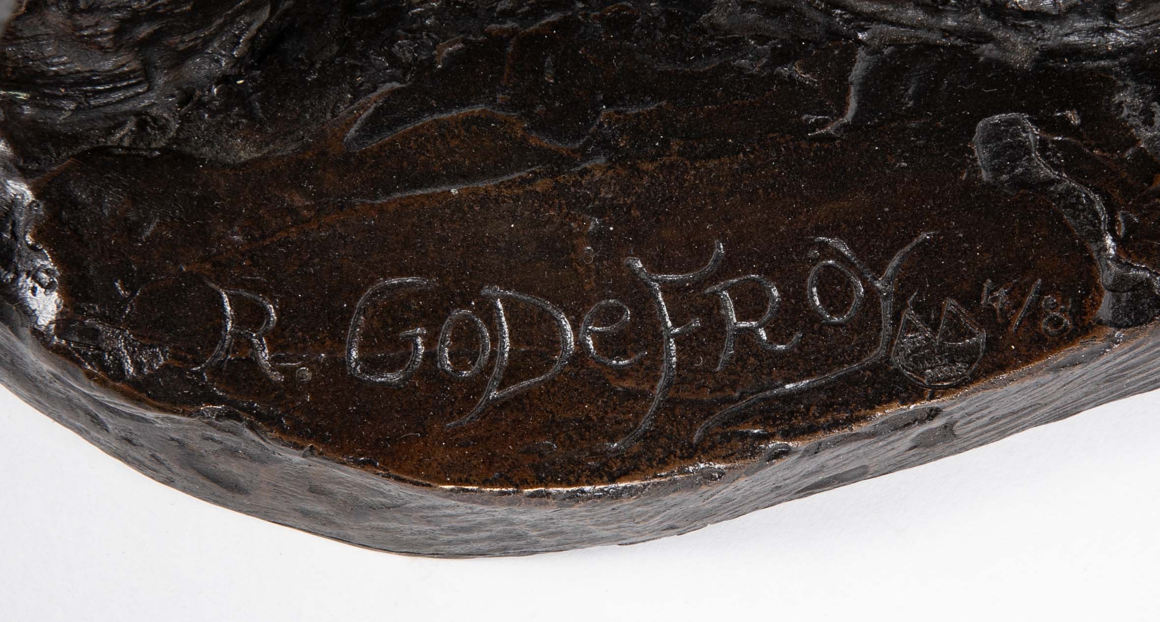 "Savana" Bronze Rhinoceros by French Sculptor Robert Godefroy