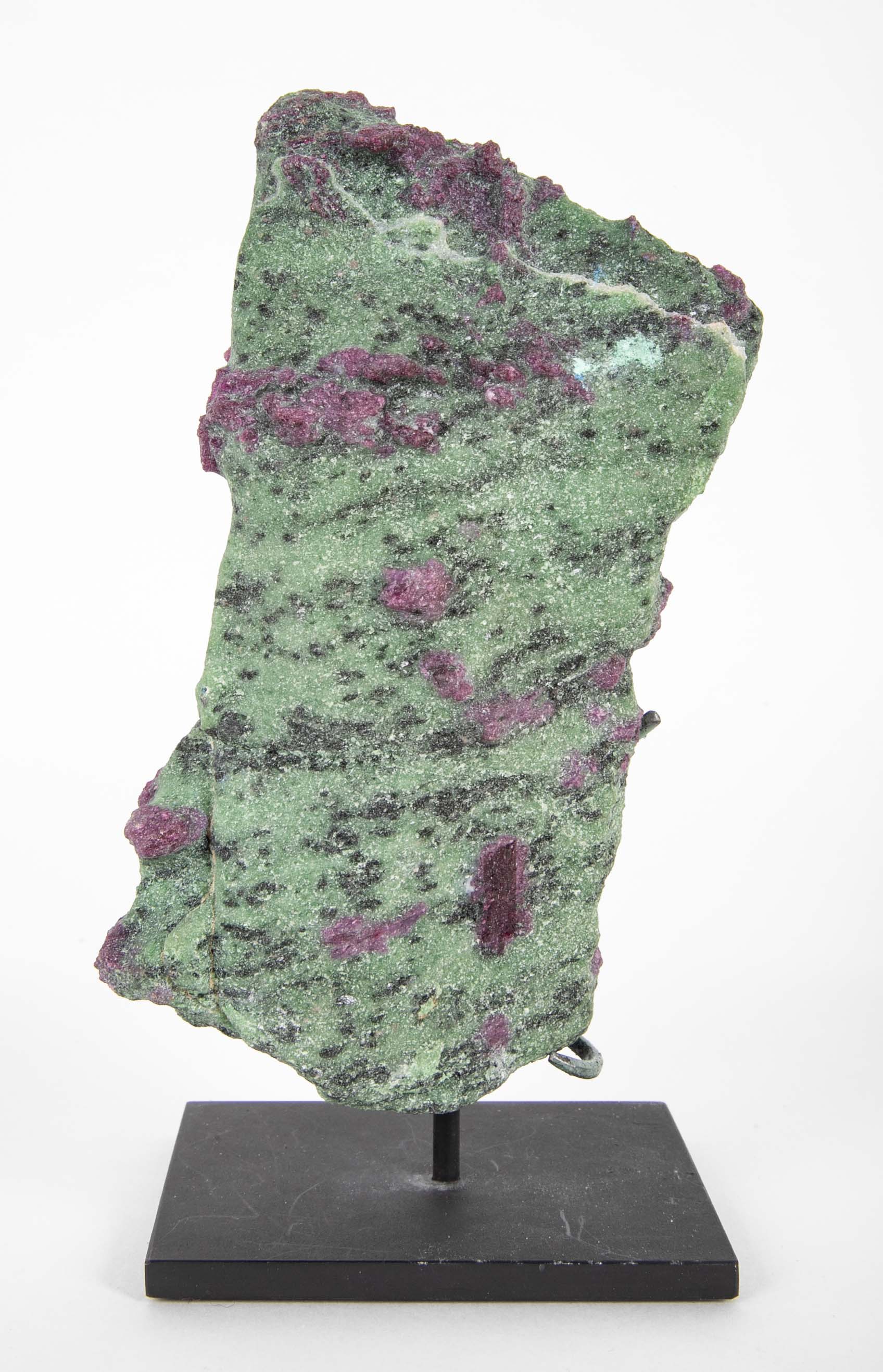 Tanzanian Zoisite with Ruby Specimen on Modern Stand