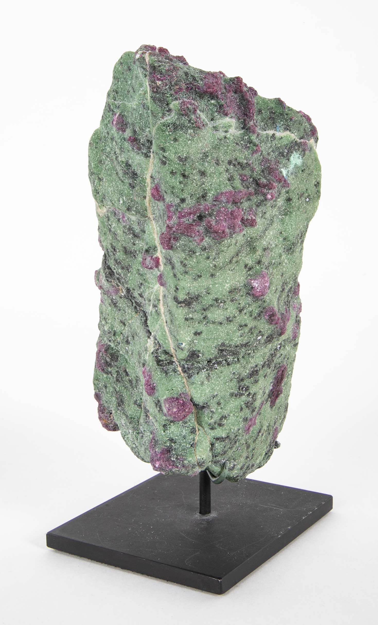 Tanzanian Zoisite with Ruby Specimen on Modern Stand