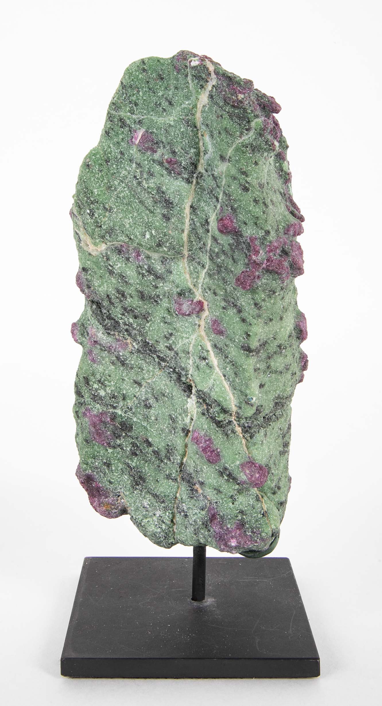 Tanzanian Zoisite with Ruby Specimen on Modern Stand