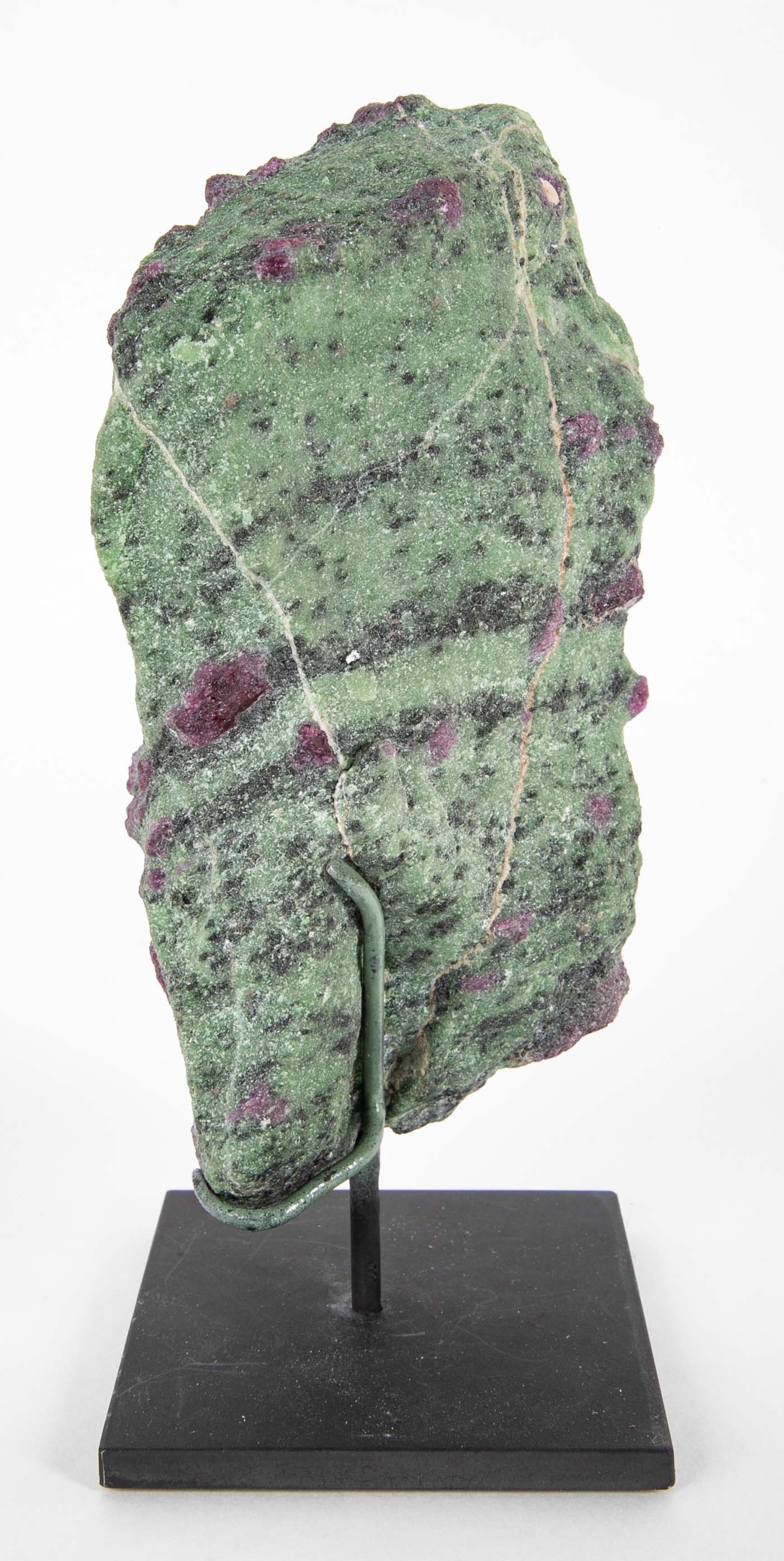 Tanzanian Zoisite with Ruby Specimen on Modern Stand