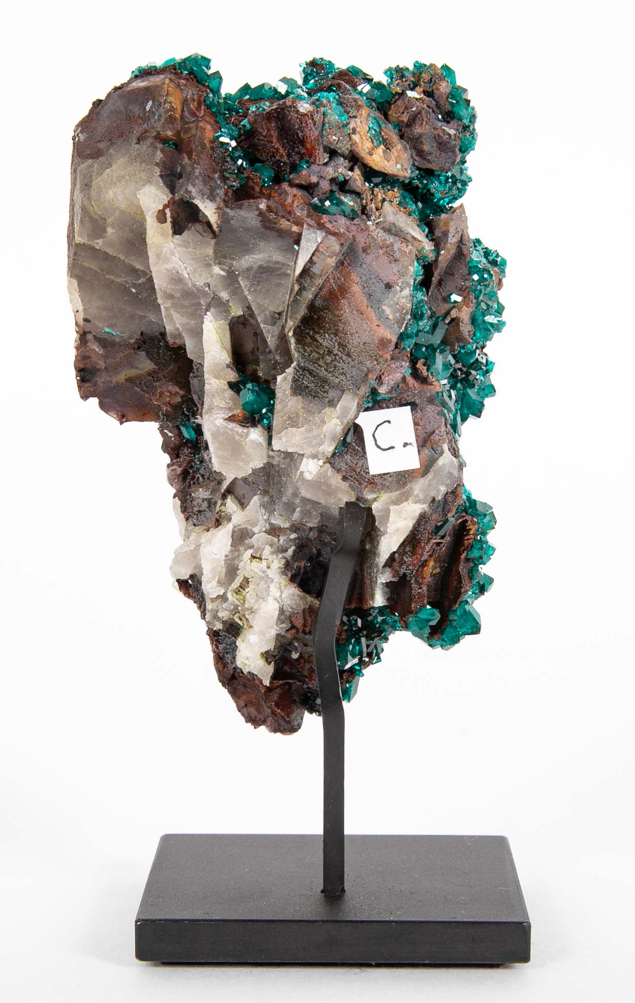 Dioptase Crystal Cluster from Kaokoveld, Namibia on Custom Stand