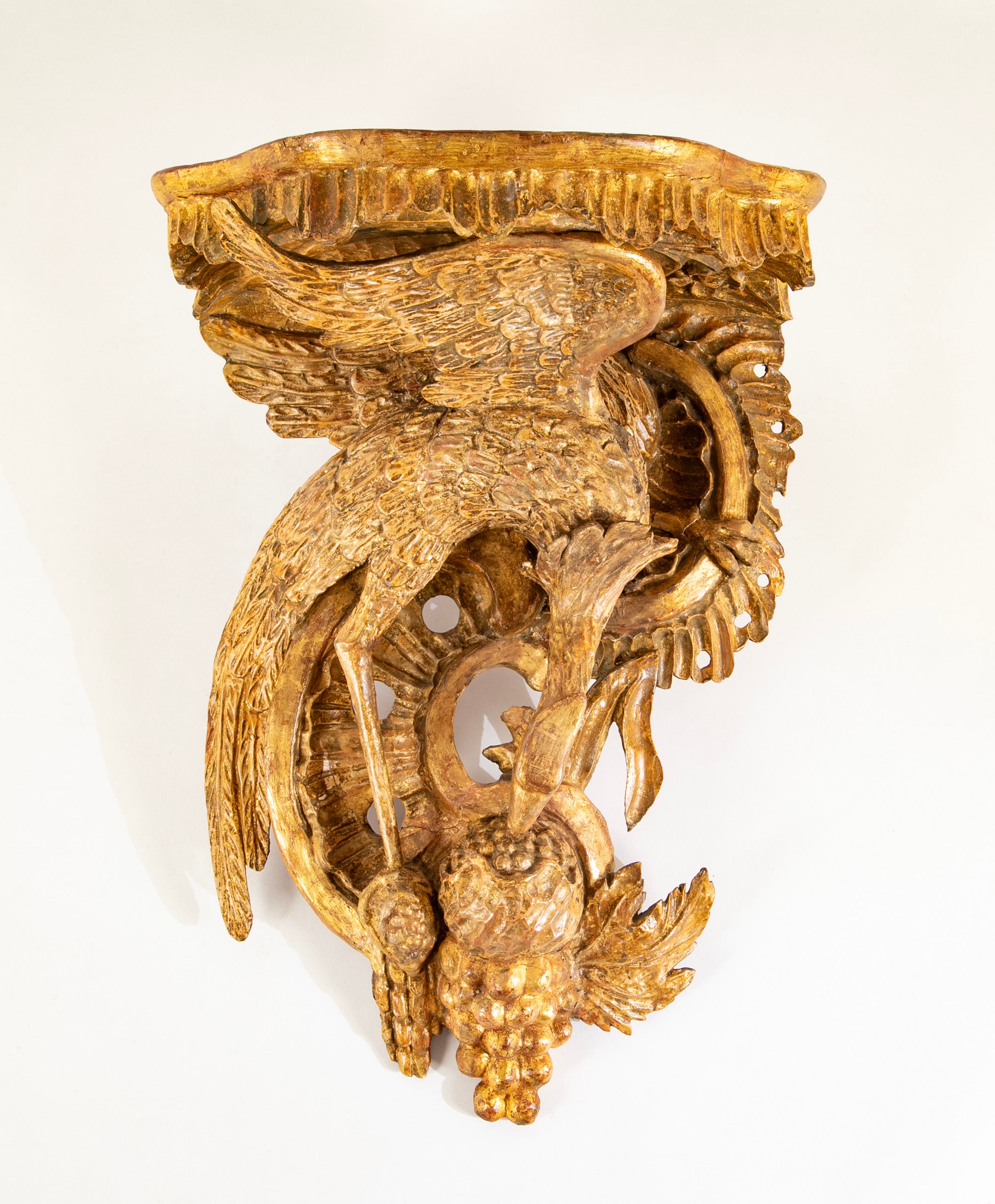 Pair of George II Style Carved Giltwood Wall Brackets
