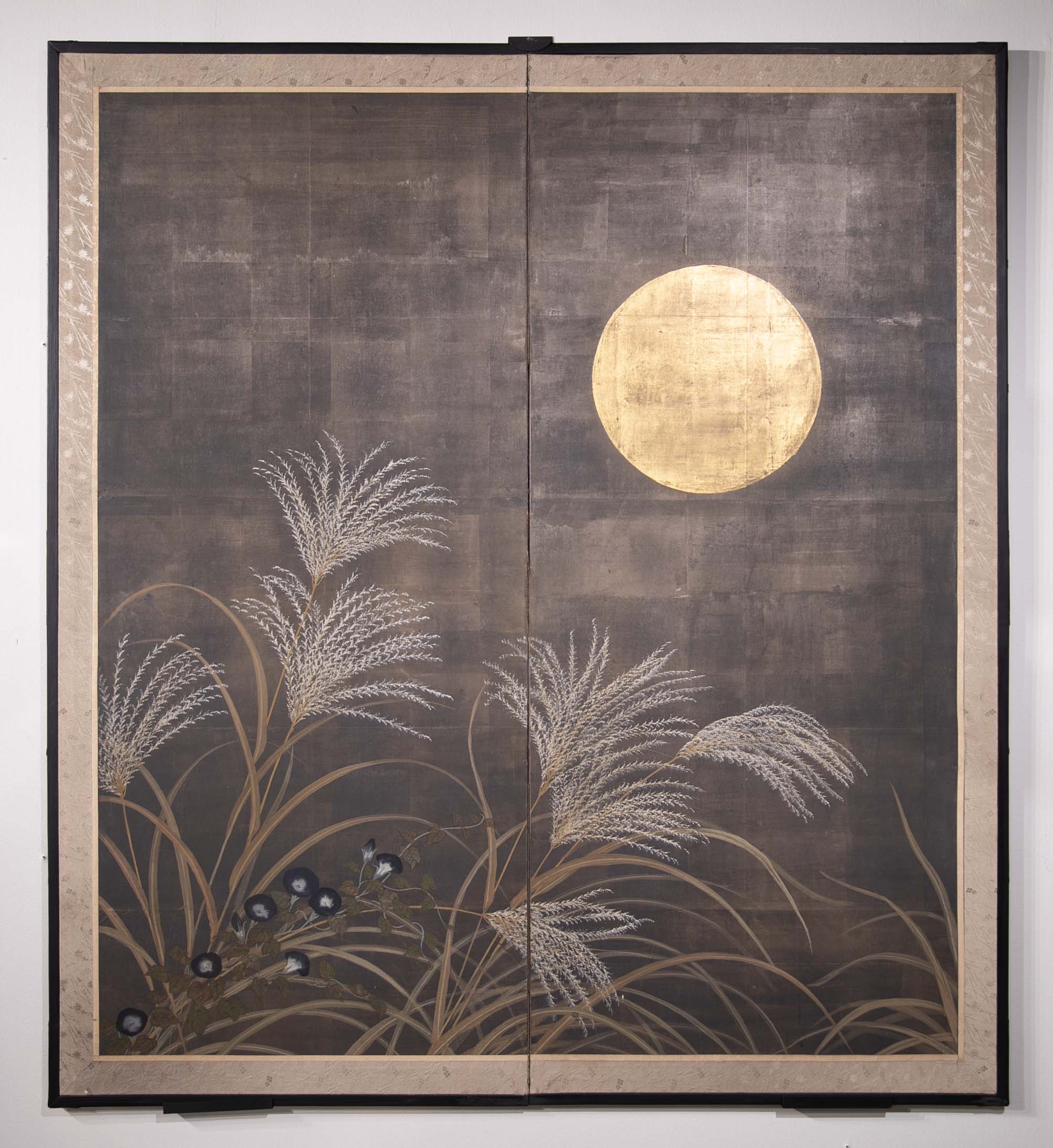 Japanese Showa Period Painted Silk Panels