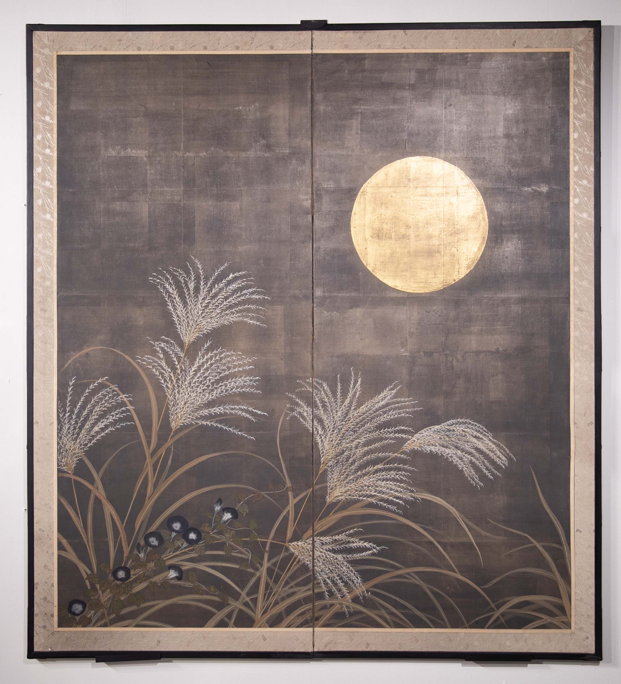 Japanese Showa Period Painted Silk Panels