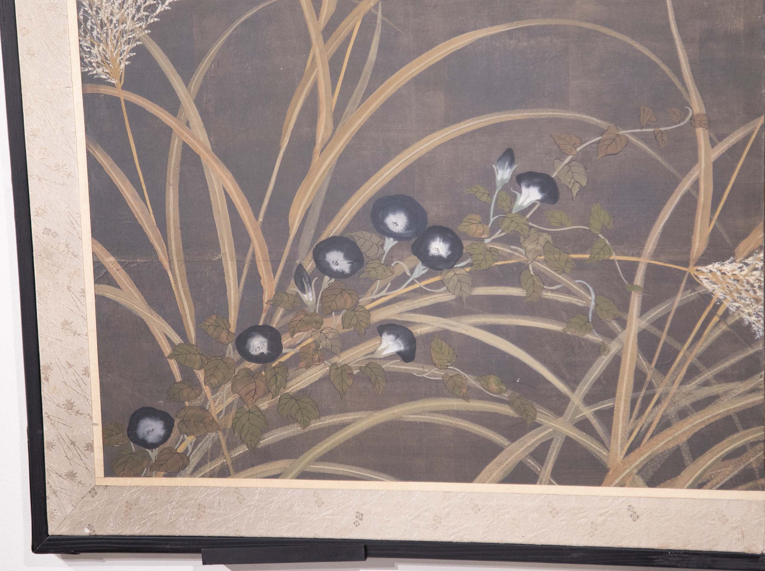 Japanese Showa Period Painted Silk Panels