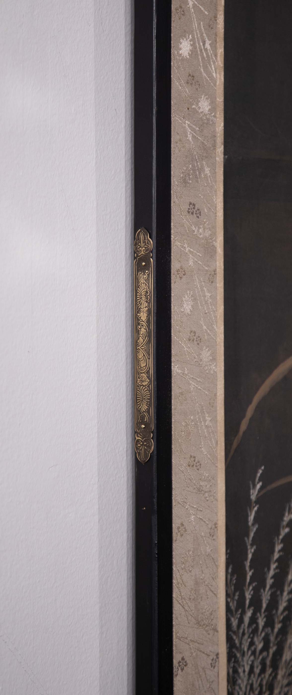 Japanese Showa Period Painted Silk Panels