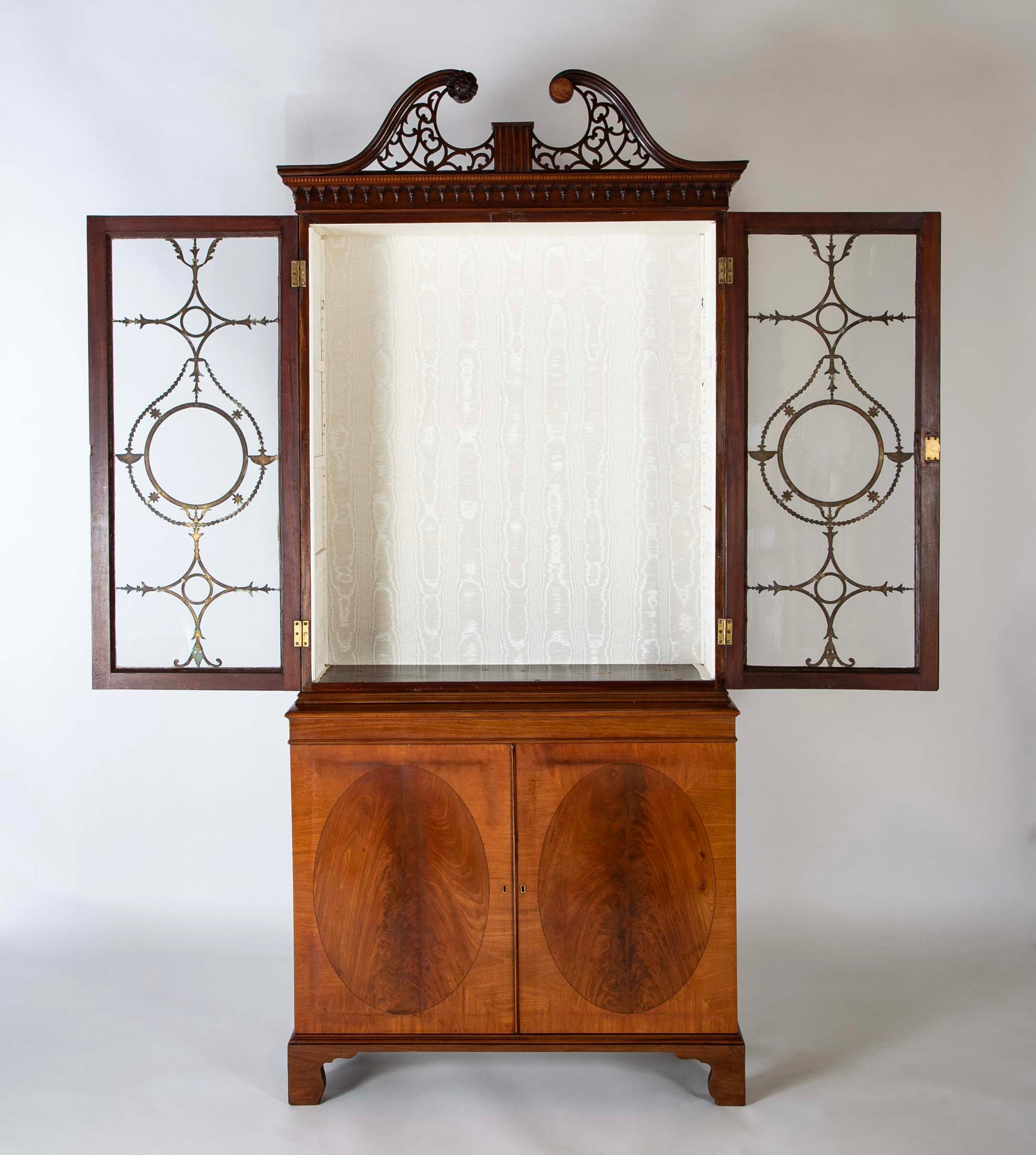 Mahogany & Gilt Cabinet in the Manner of Thomas Chippendale