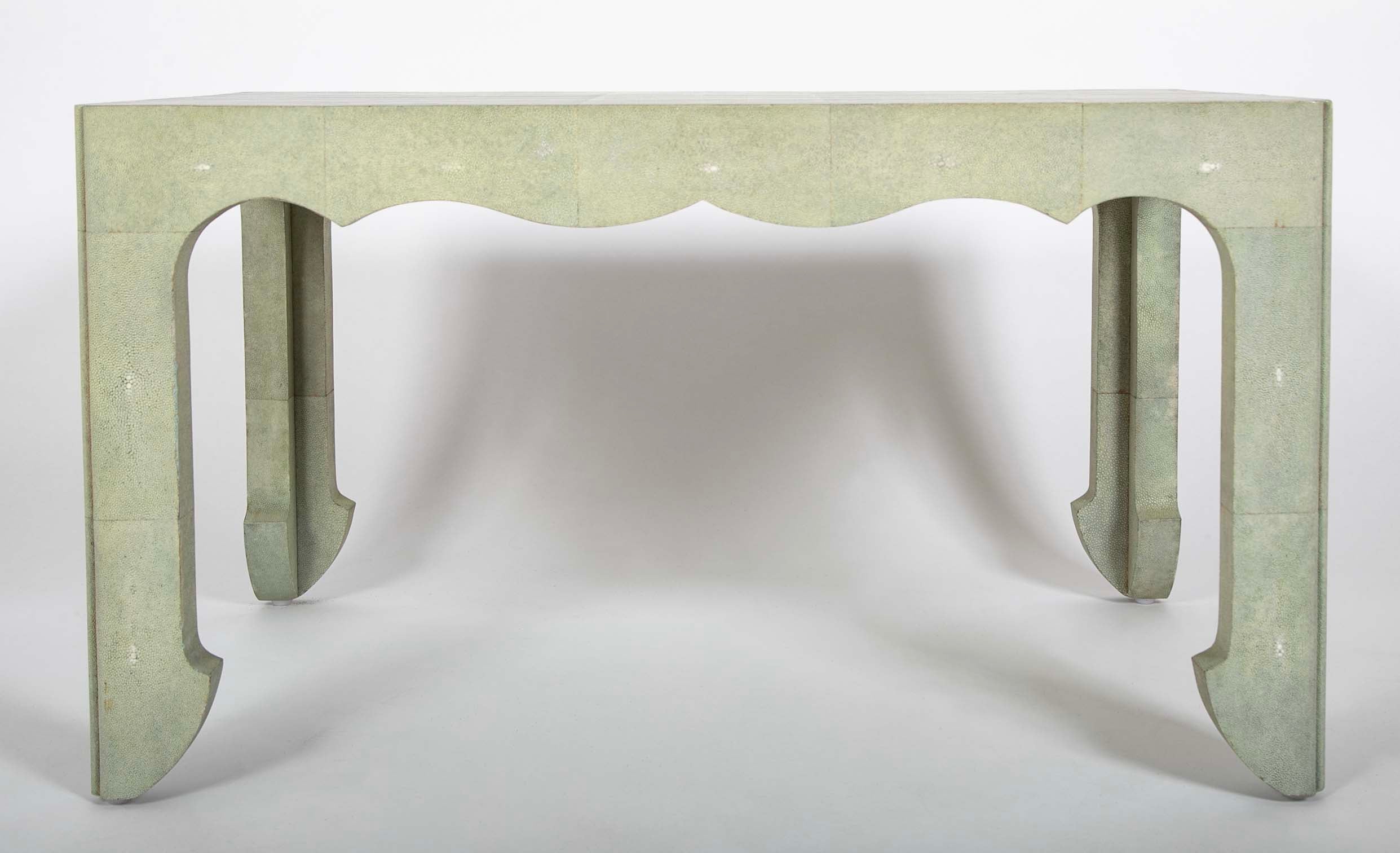 Pale Green Shagreen Veneered Coffee or Low Table