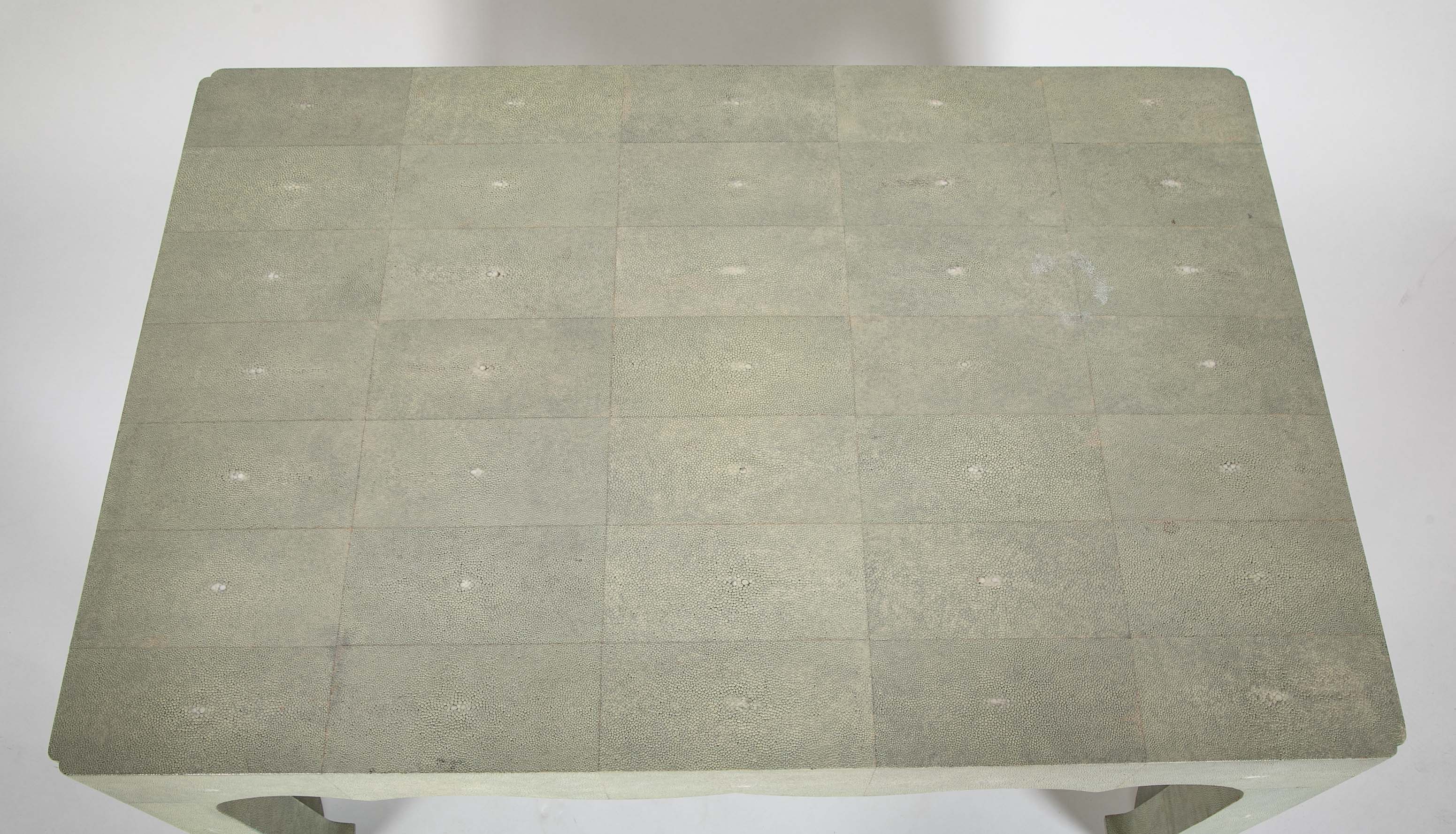 Pale Green Shagreen Veneered Coffee or Low Table