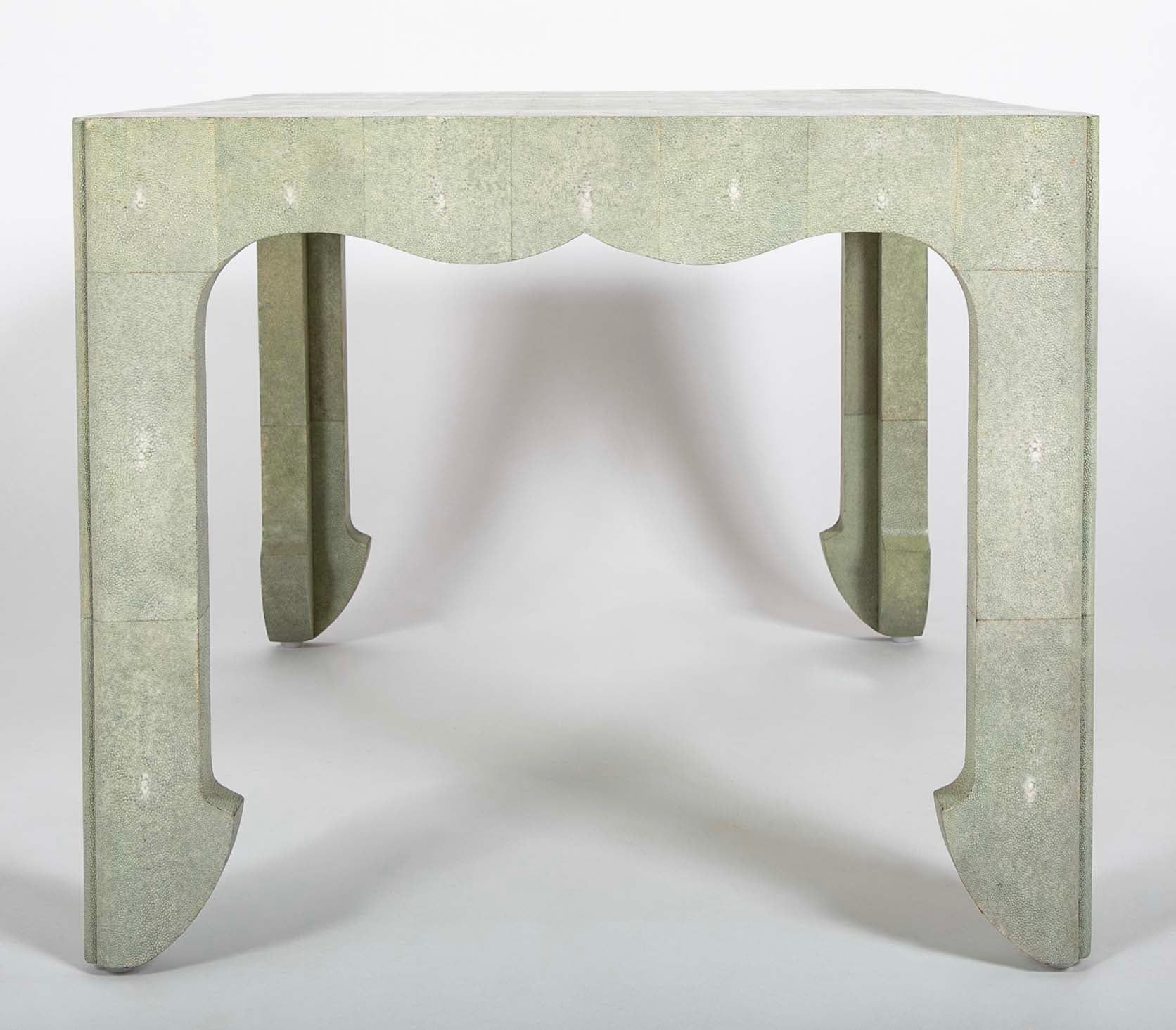 Pale Green Shagreen Veneered Coffee or Low Table