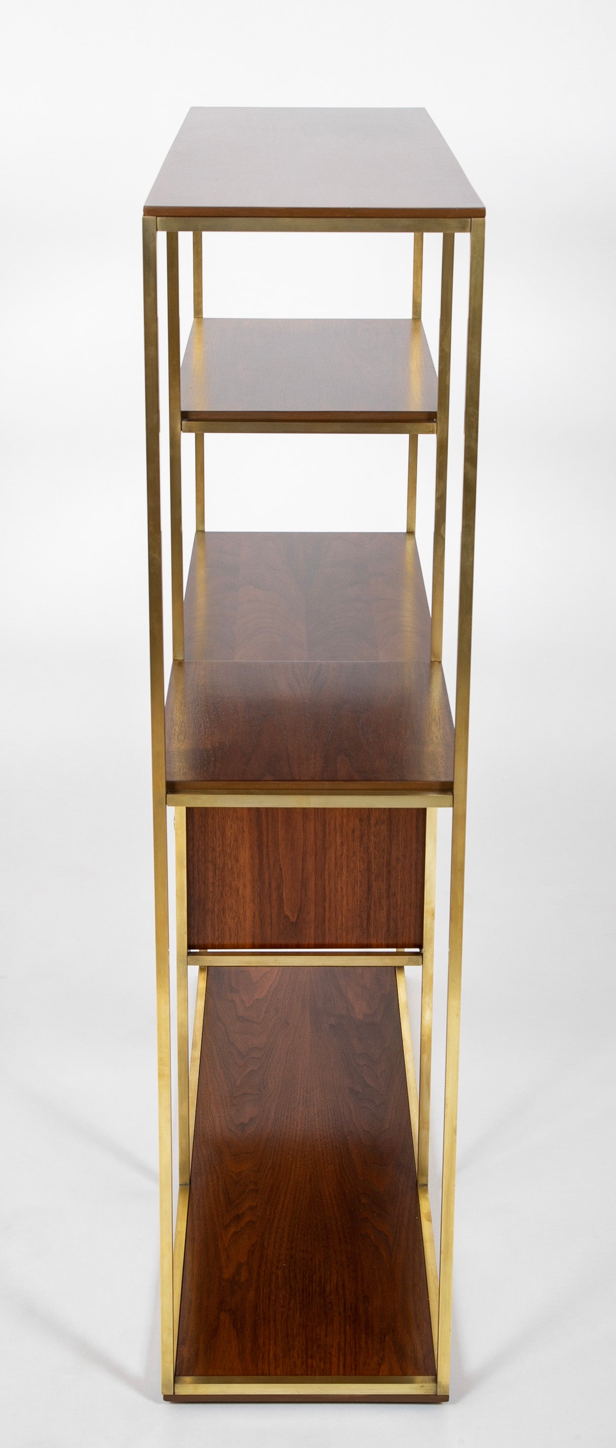 Paul McCobb Walnut & Brass Bookcase