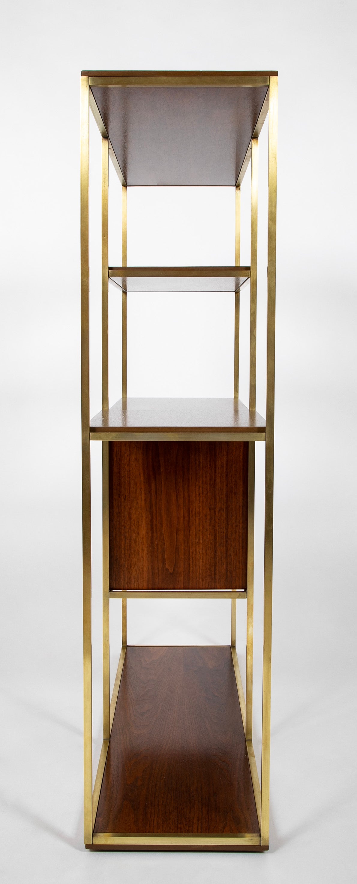Paul McCobb Walnut & Brass Bookcase