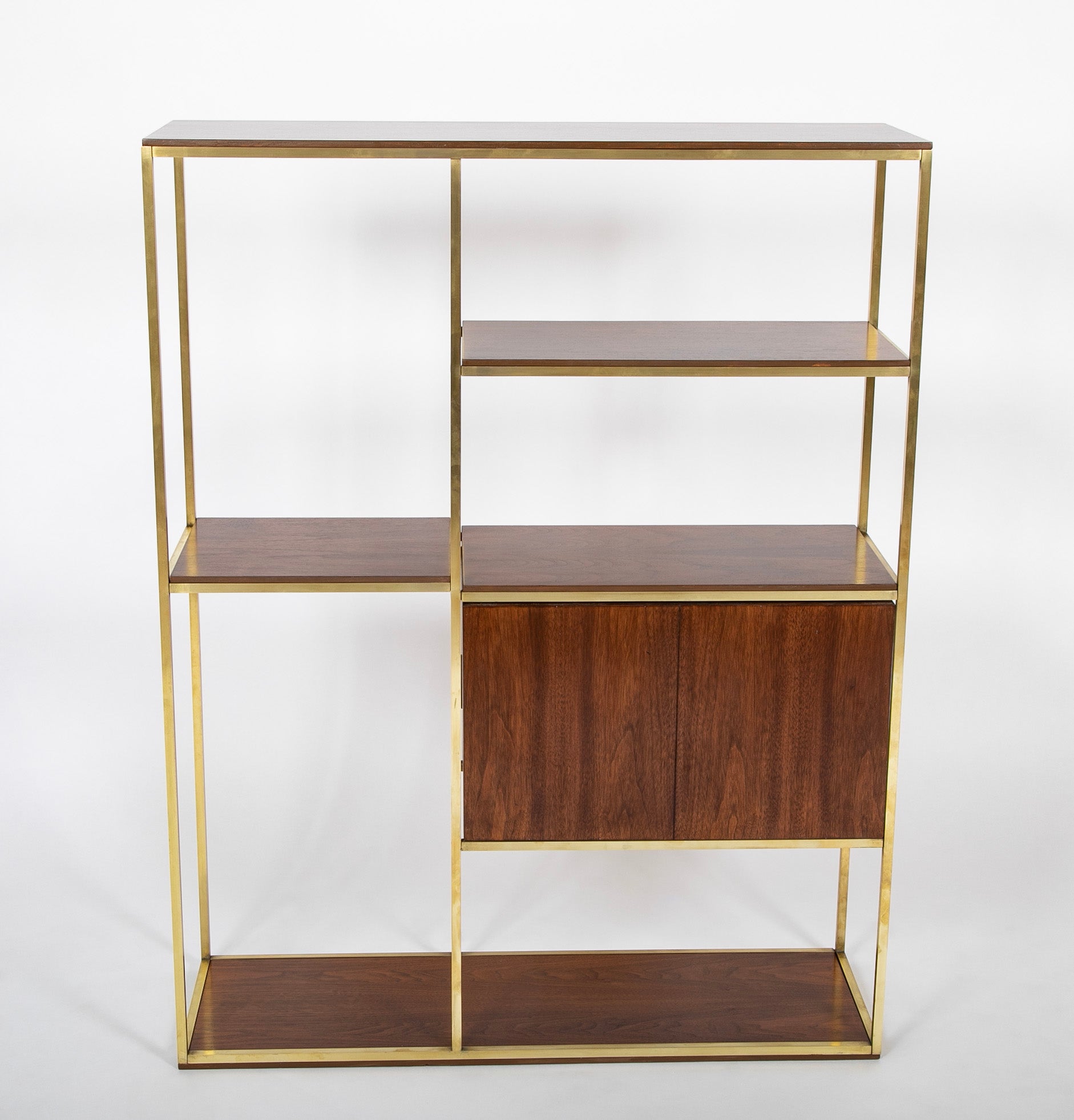 Paul McCobb Walnut & Brass Bookcase