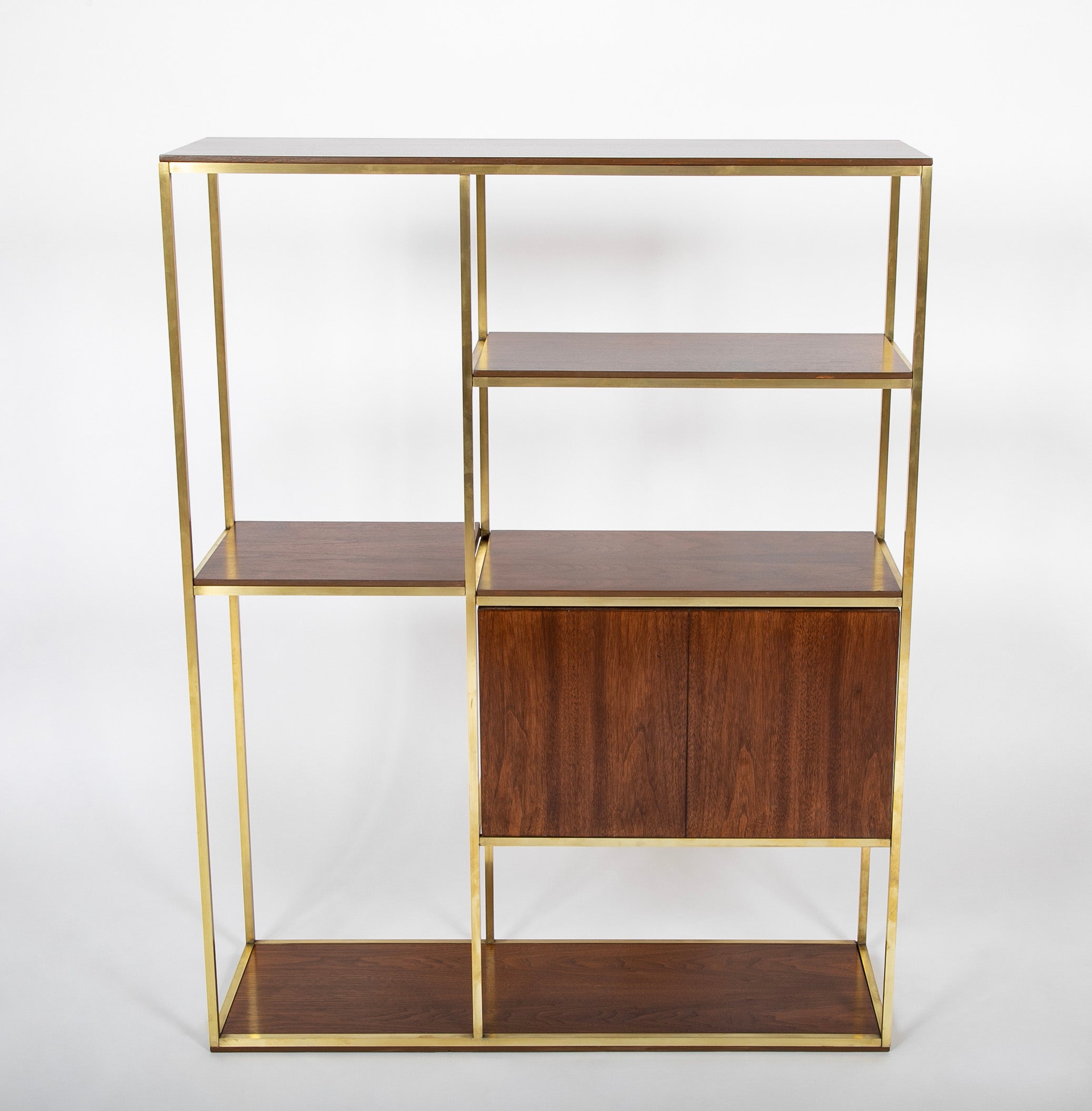 Paul McCobb Walnut & Brass Bookcase