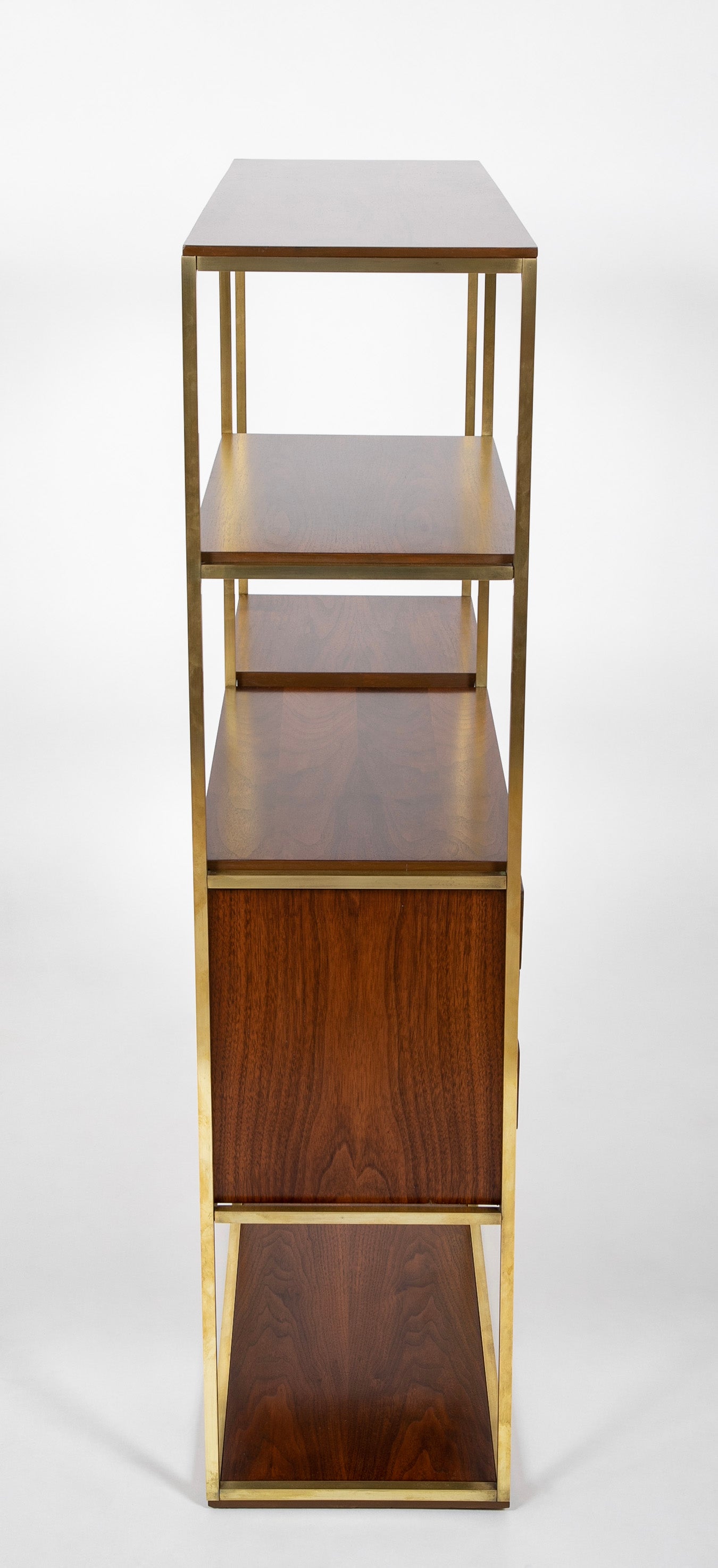 Paul McCobb Walnut & Brass Bookcase