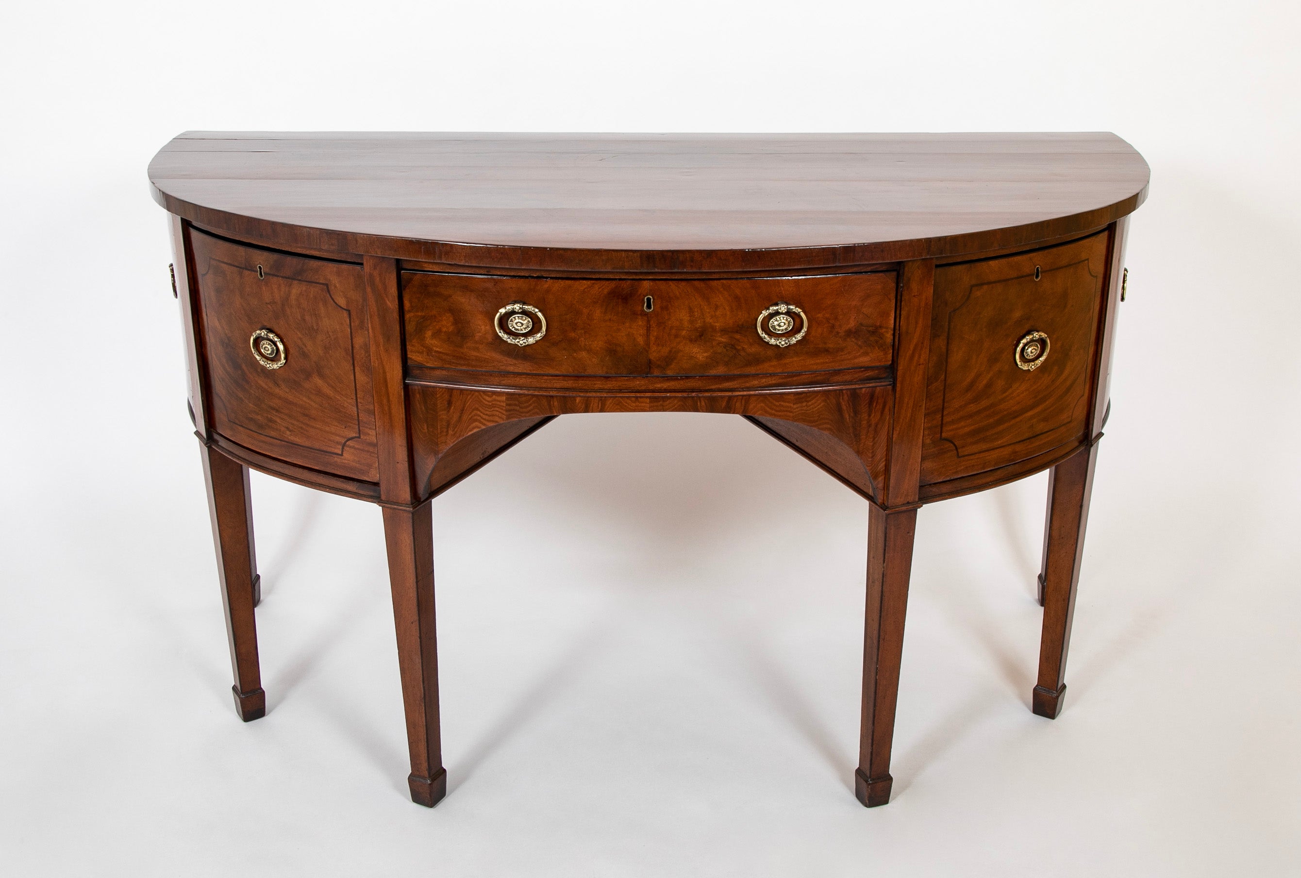 George III 'D' Form Inlaid Mahogany Sideboard