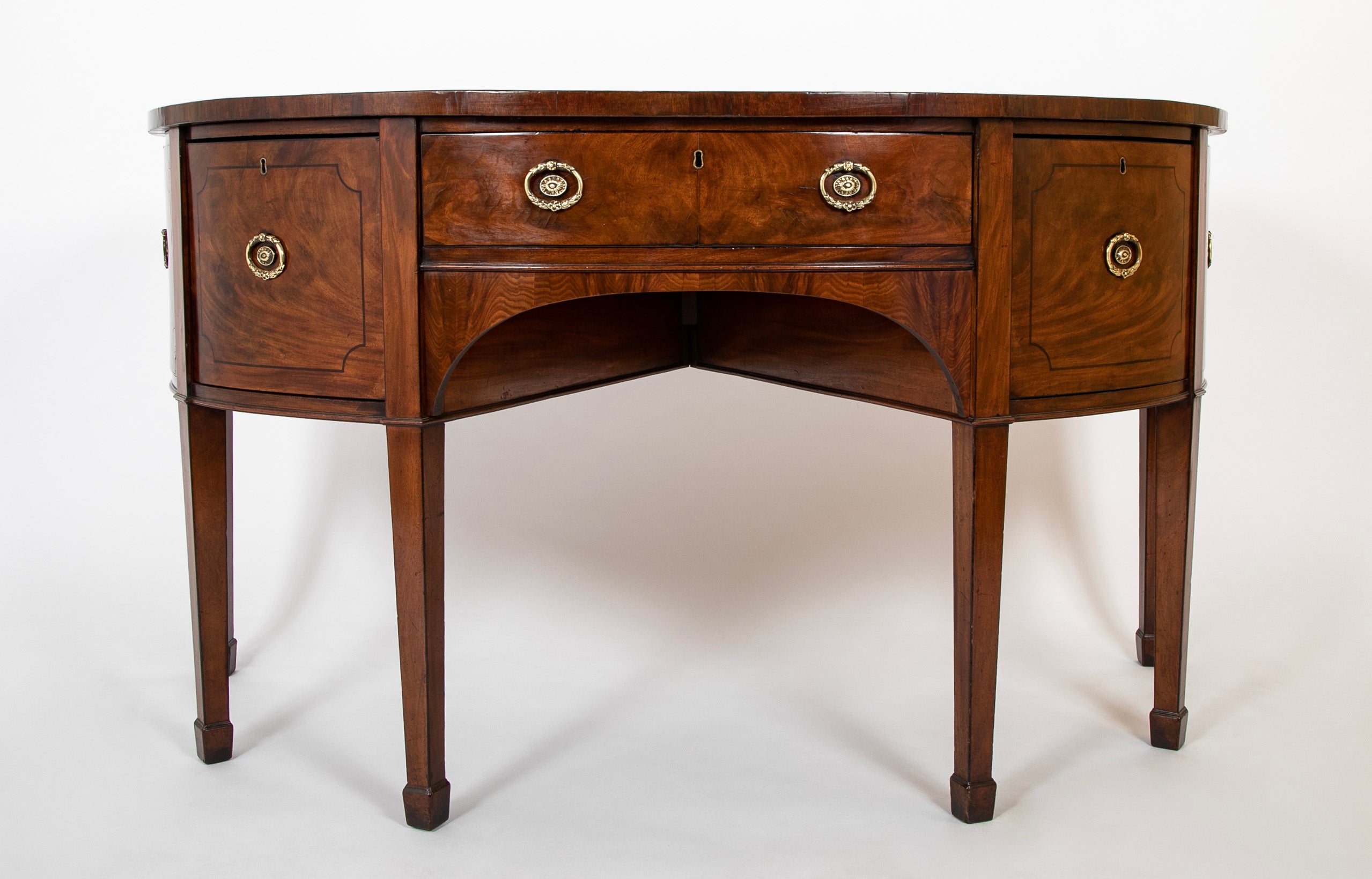 George III 'D' Form Inlaid Mahogany Sideboard
