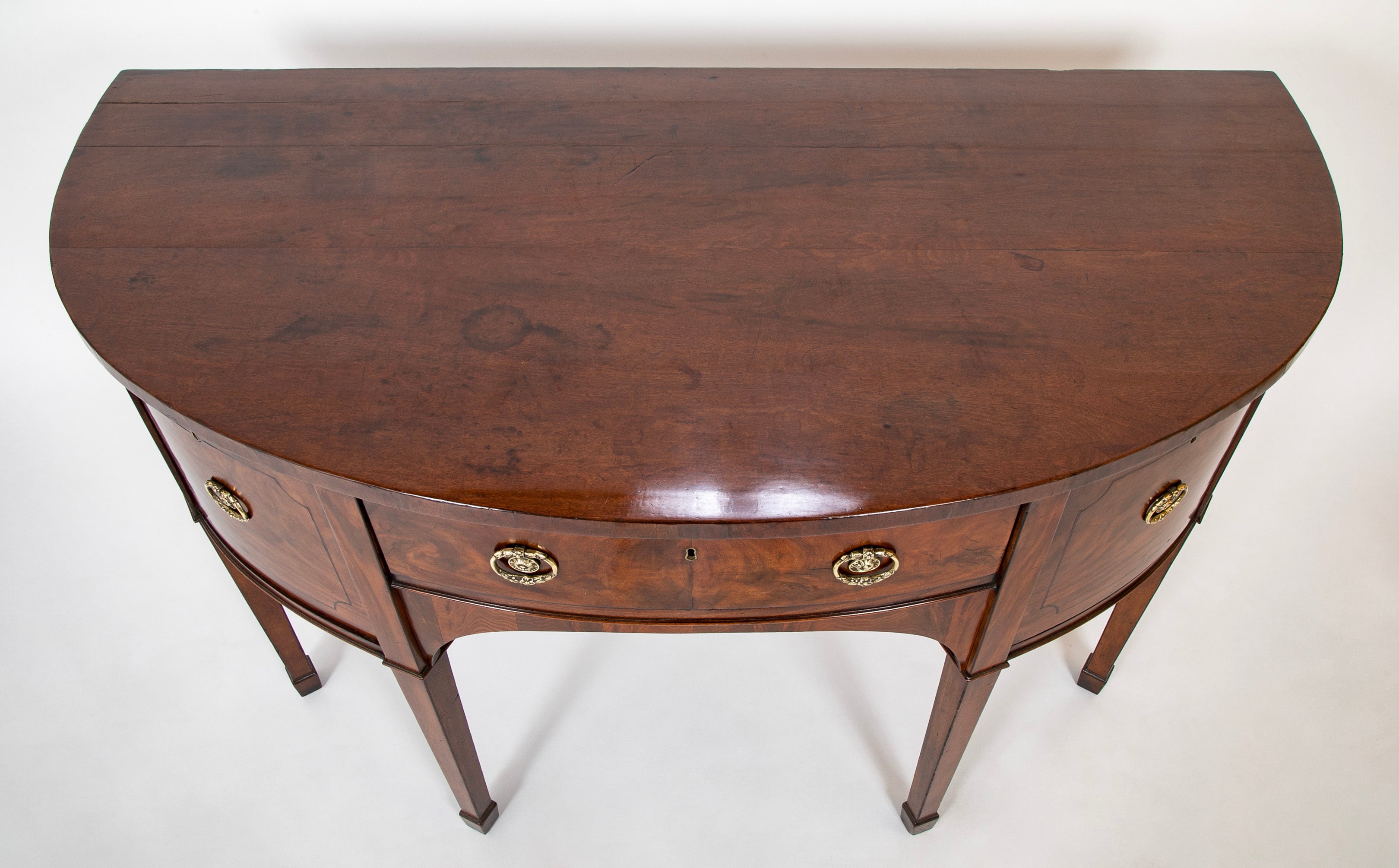 George III 'D' Form Inlaid Mahogany Sideboard
