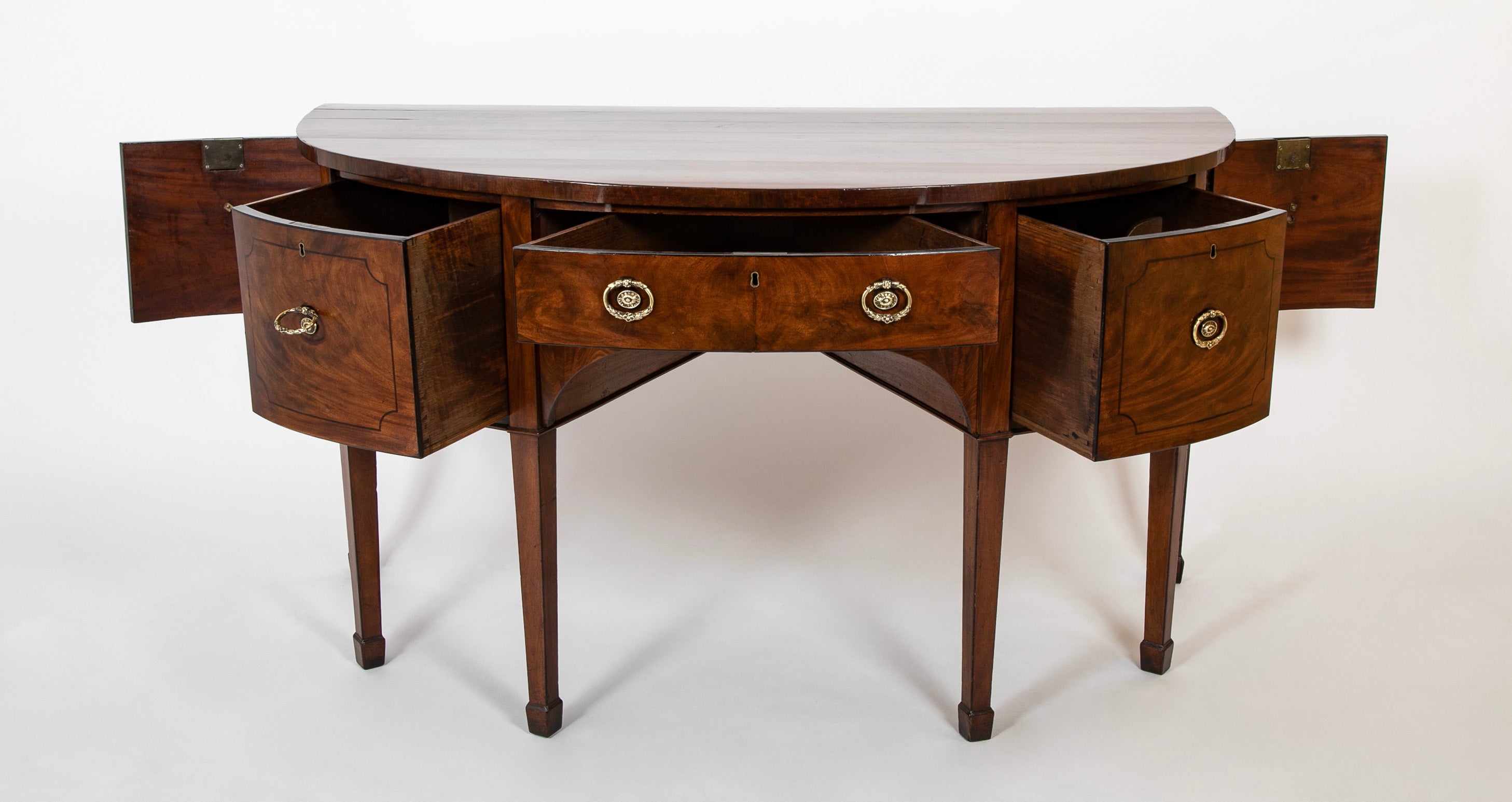 George III 'D' Form Inlaid Mahogany Sideboard